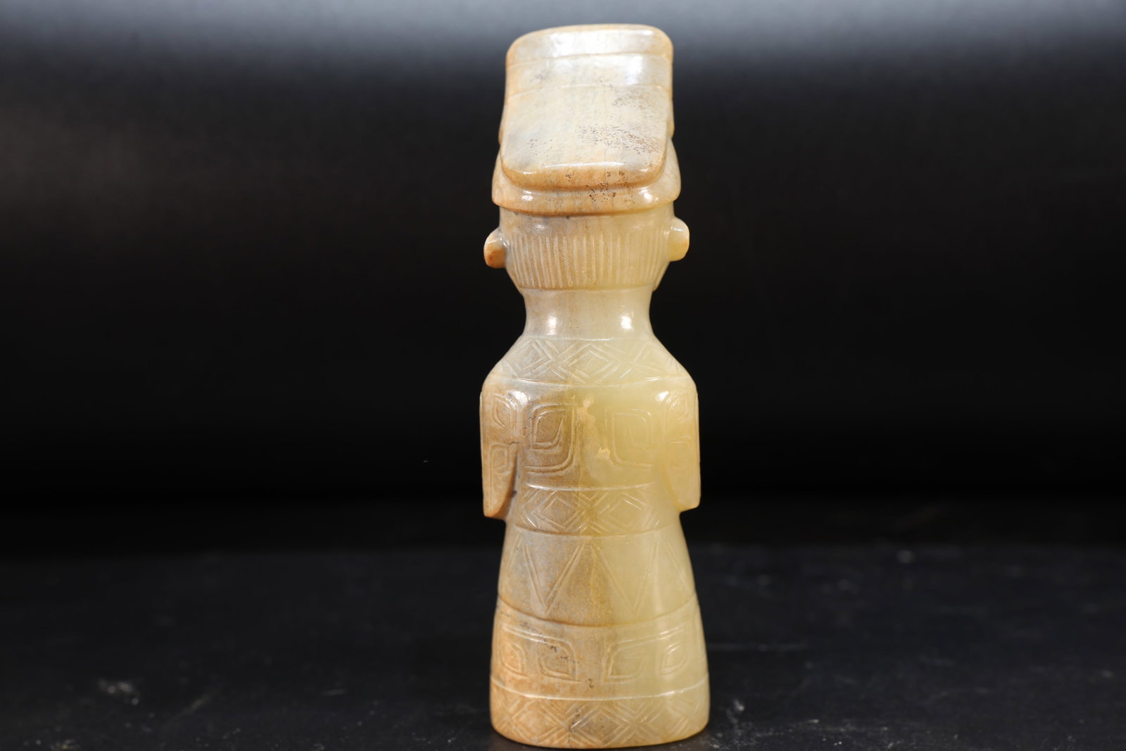 Jade Carved Beast Face Pattern Character Shape Figure - 7