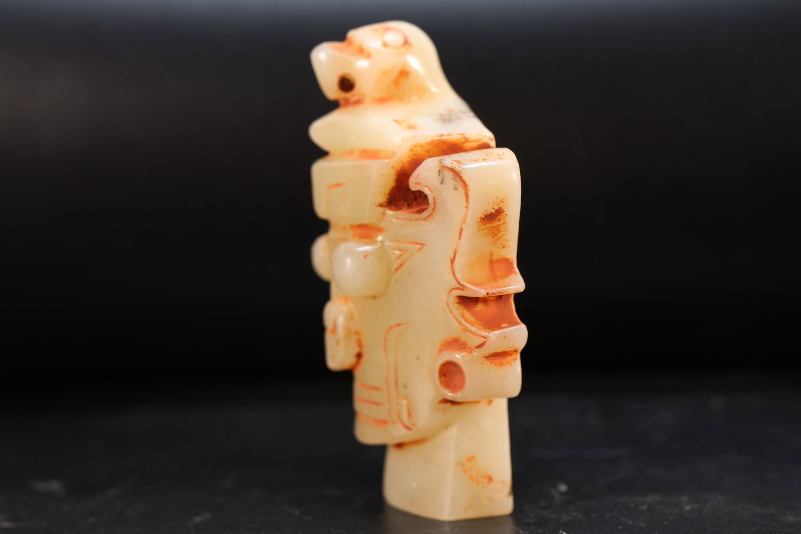 Jade Carved Character Face Pattern Bi - 3