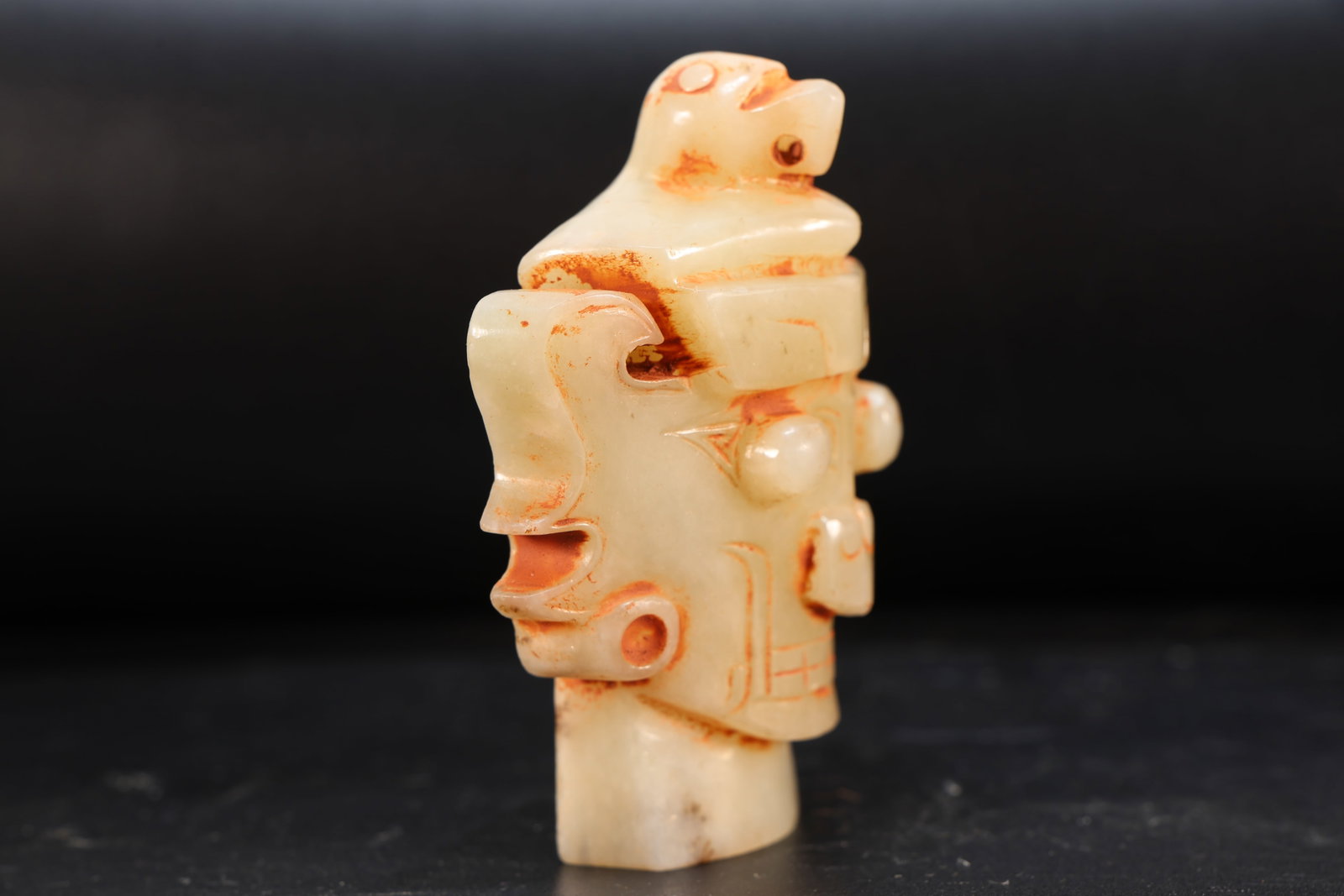 Jade Carved Character Face Pattern Bi - 5