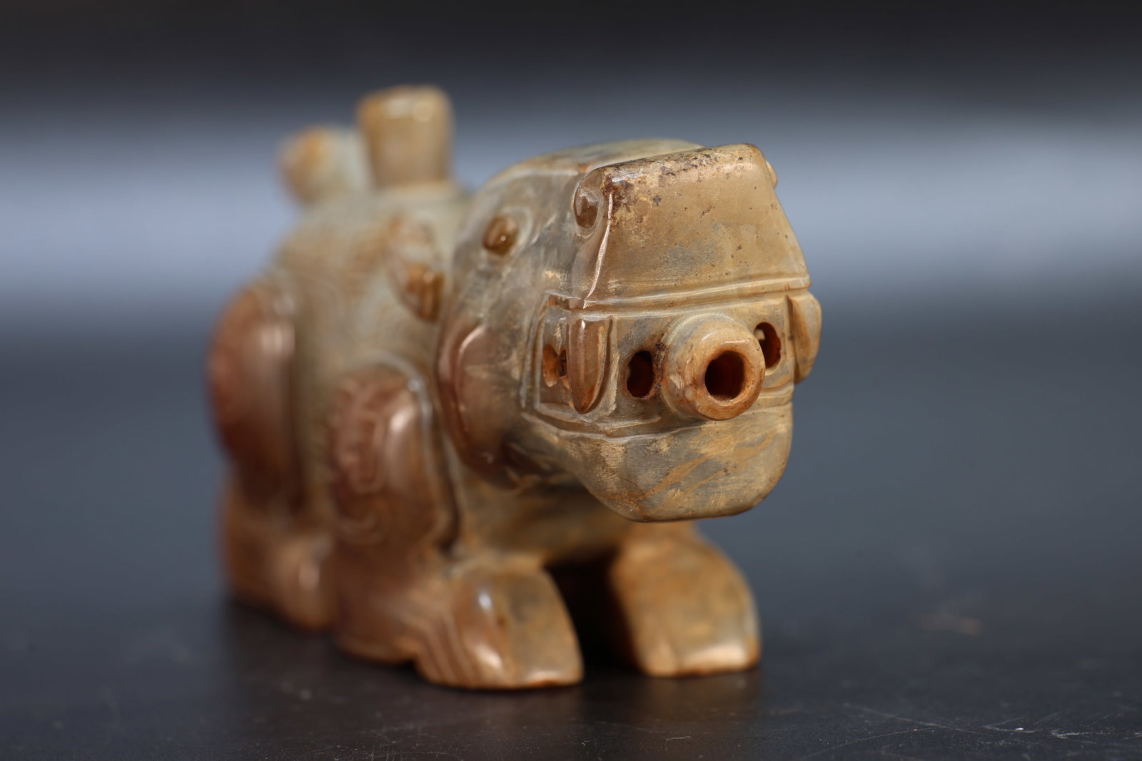 Jade Carved Beast Face Pattern Beast Shape Ornament - 4