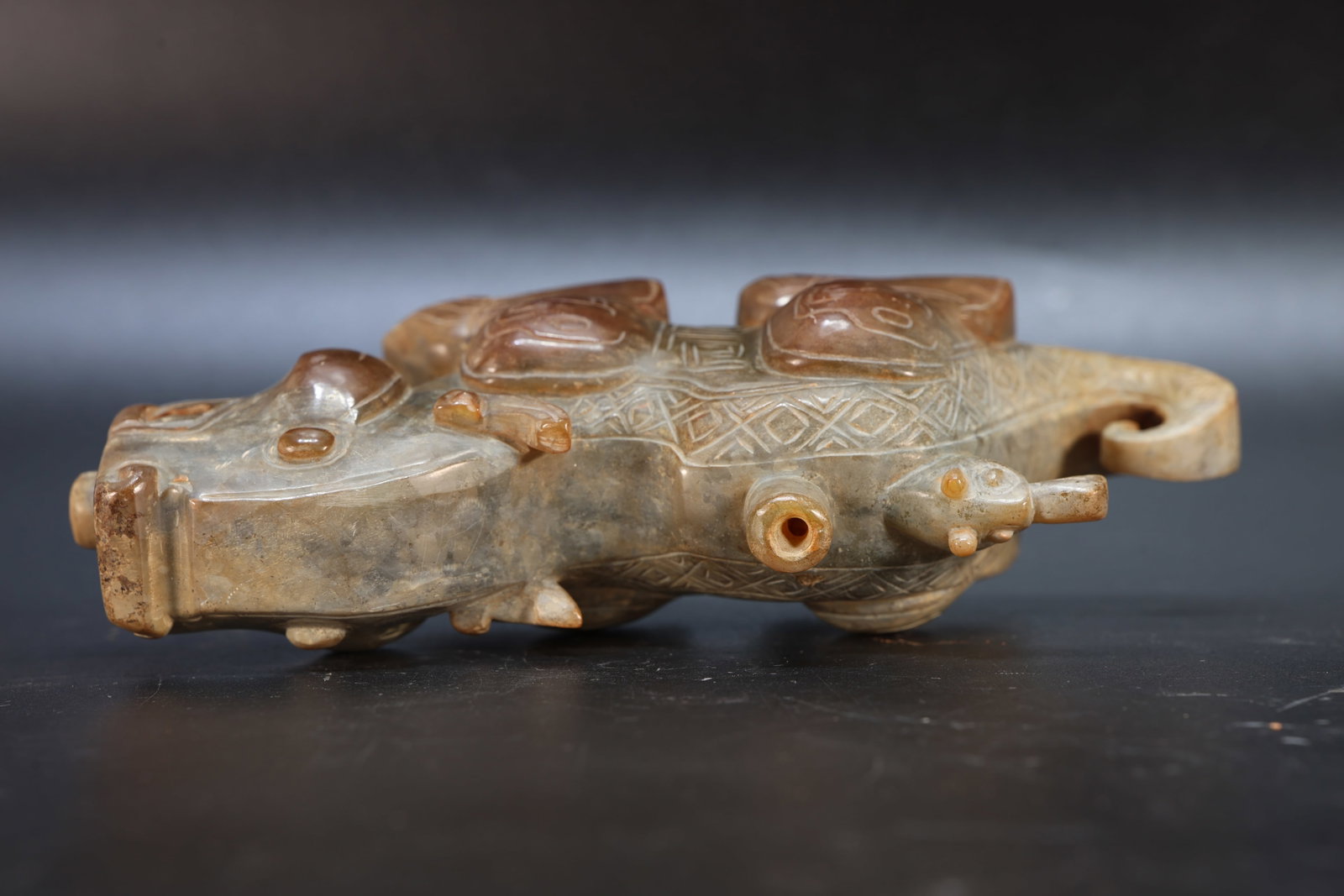 Jade Carved Beast Face Pattern Beast Shape Ornament - 9