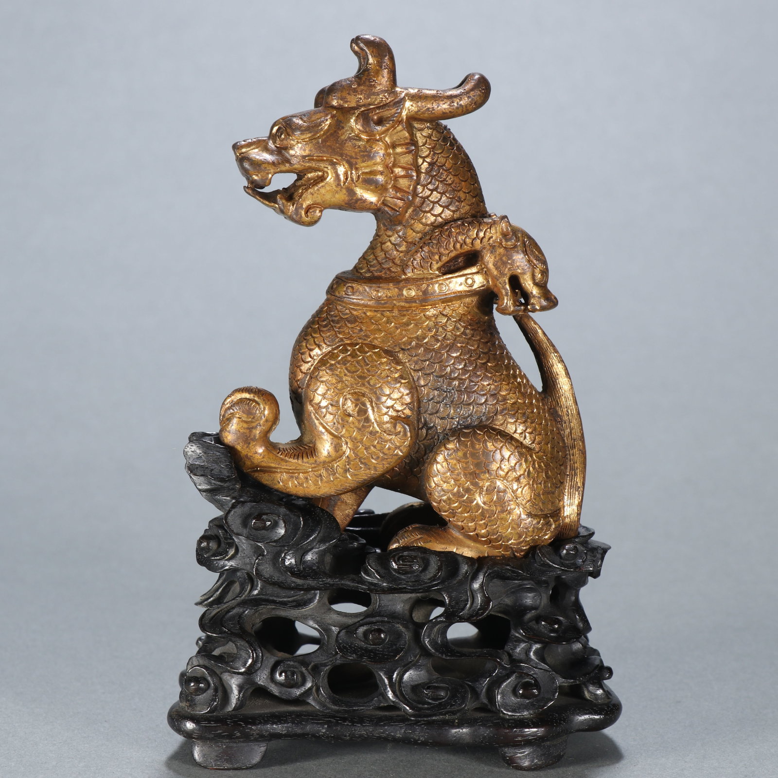 Gilt Bronze Kirin Figure - 4