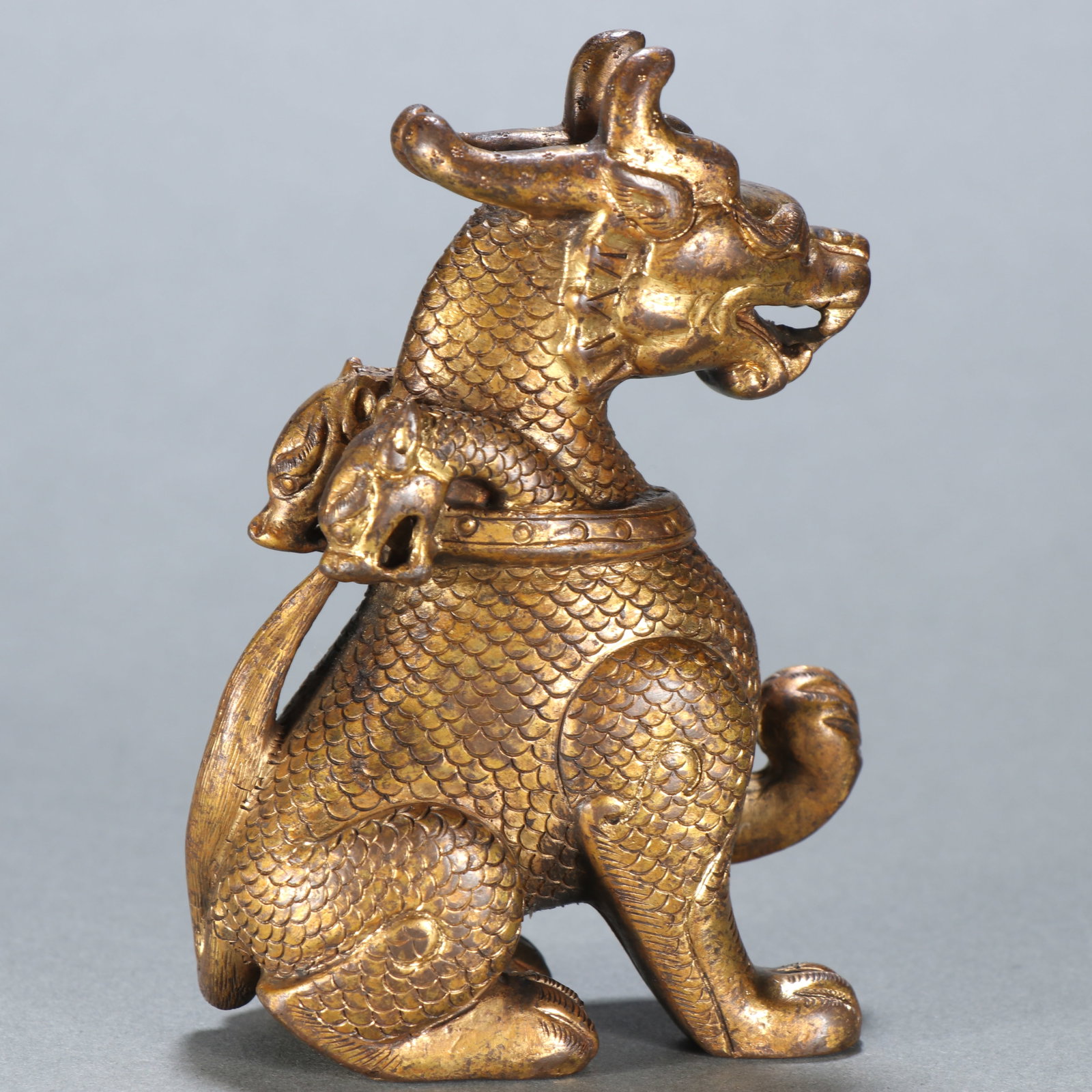 Gilt Bronze Kirin Figure - 6