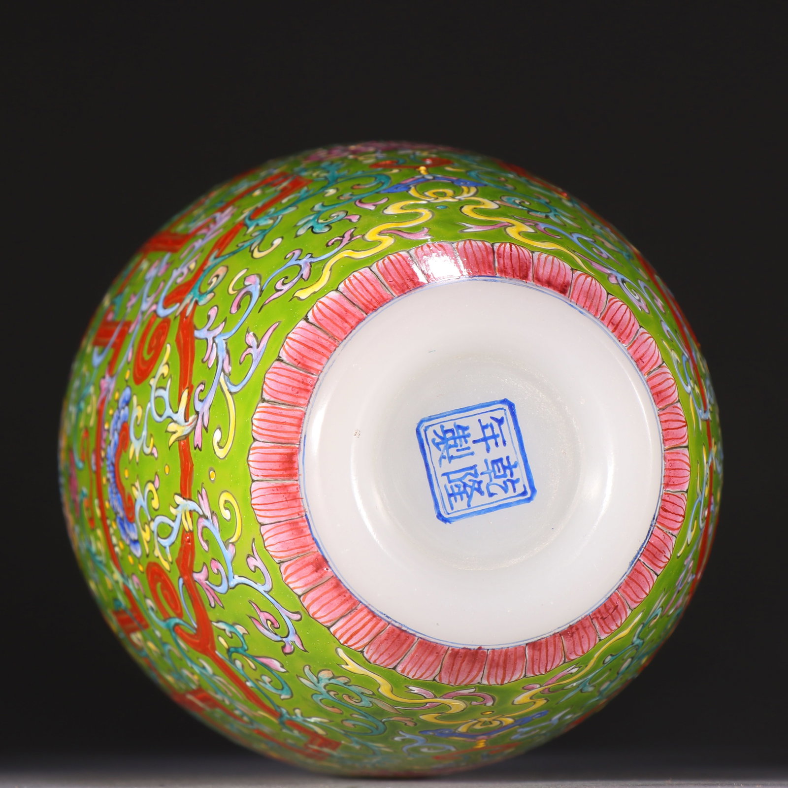 Enamel Drawing Glassware Flower Pattern Vase - 7