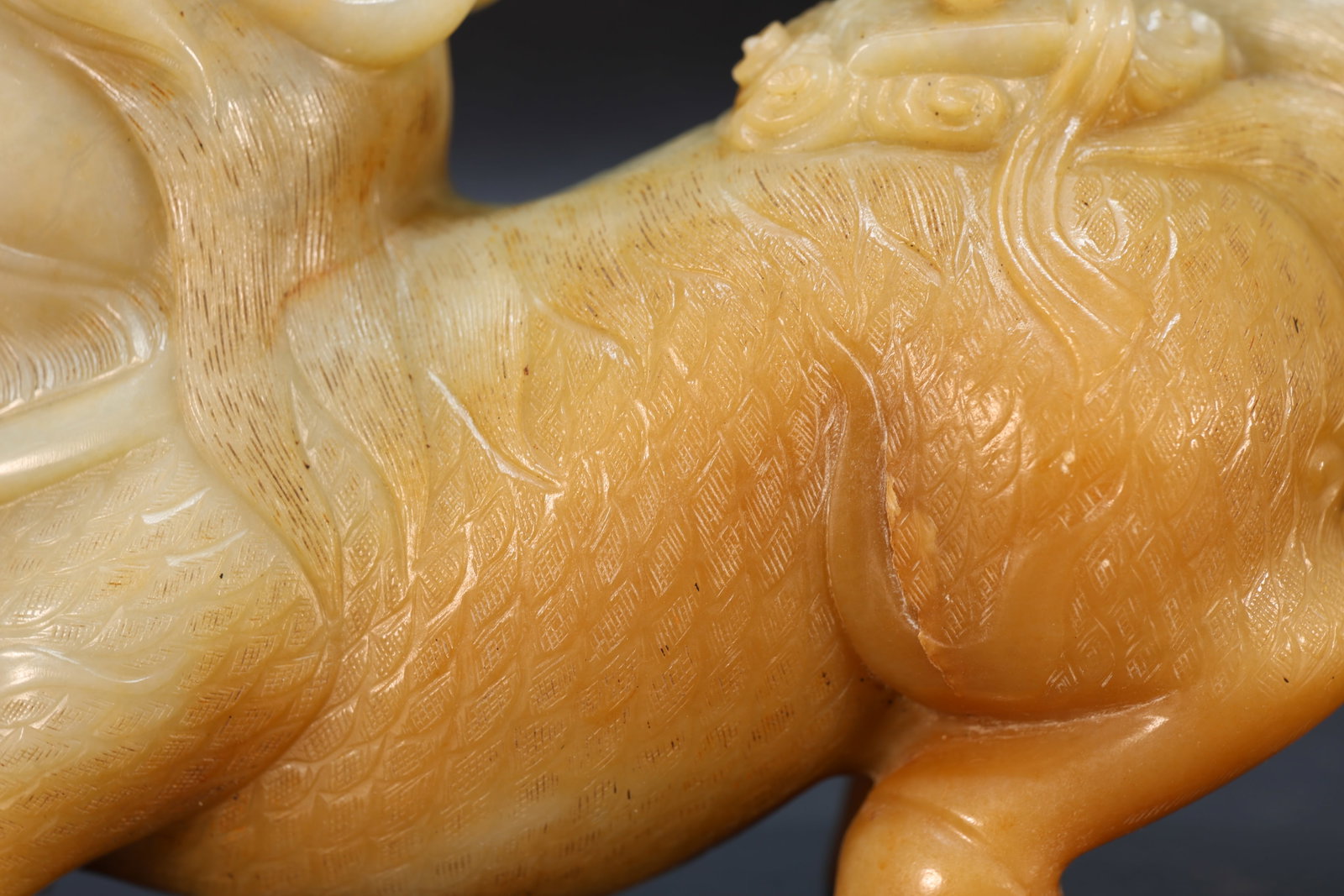 Jade Carved Kirin Shape Figure - 8