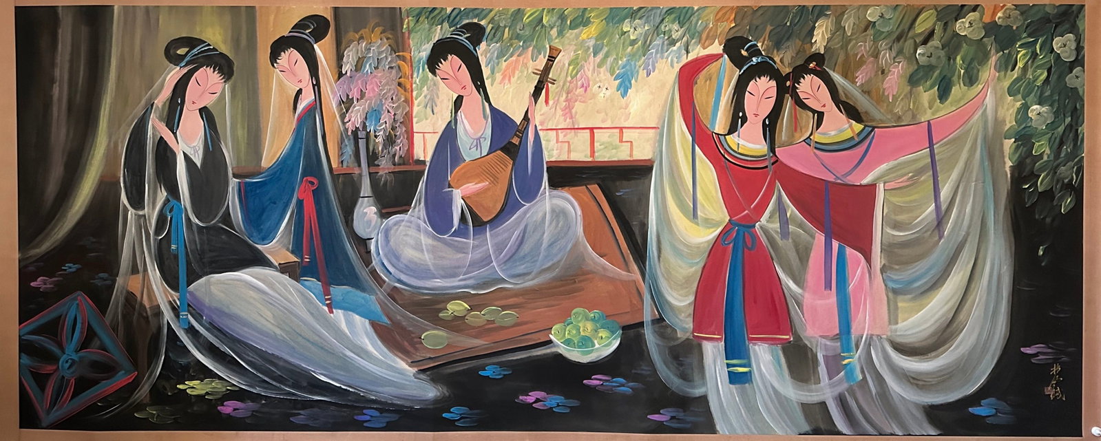 Chinese Drawing Beauty Painting,Lin Fengmian Mark: Chinese Drawing Beauty Painting,Lin Fengmian Mark (1450 x 36cm)