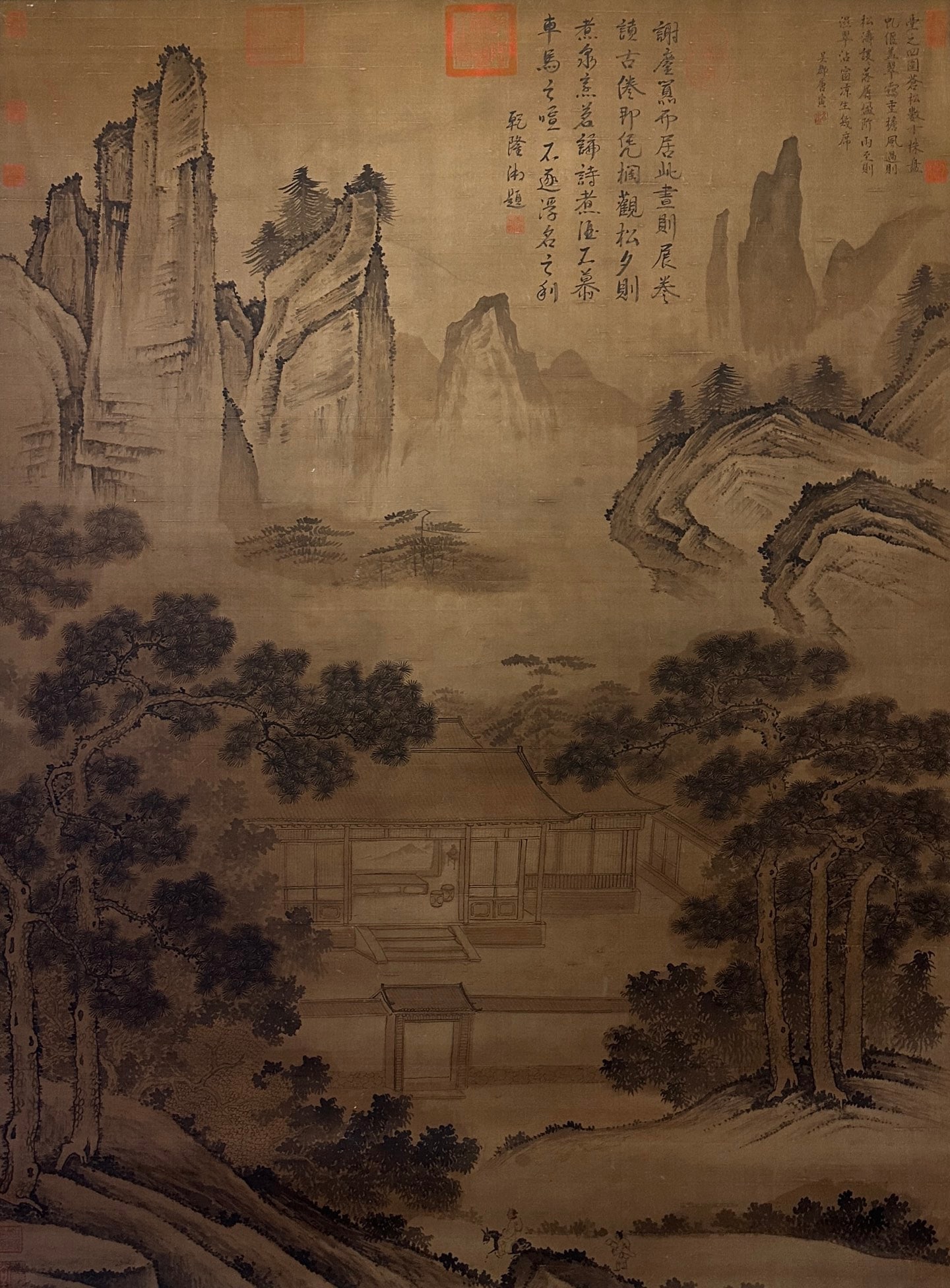 Chinese Drawing Landscape Painting,Tang Yin Mark: Chinese Drawing Landscape Painting,Tang Yin Mark (145 x 106cm)