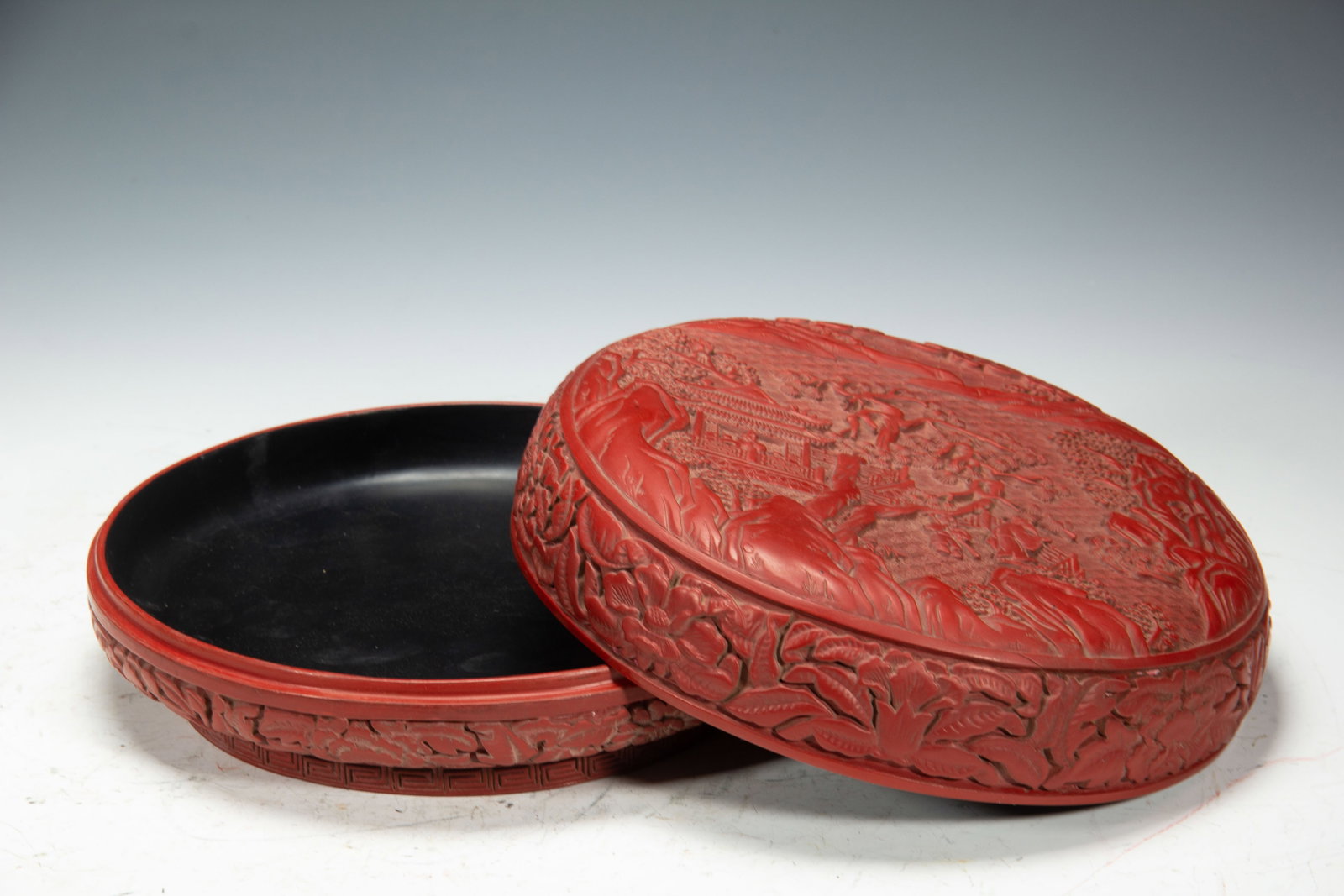 CHINESE CINNABAR LACQUER BOX - 4