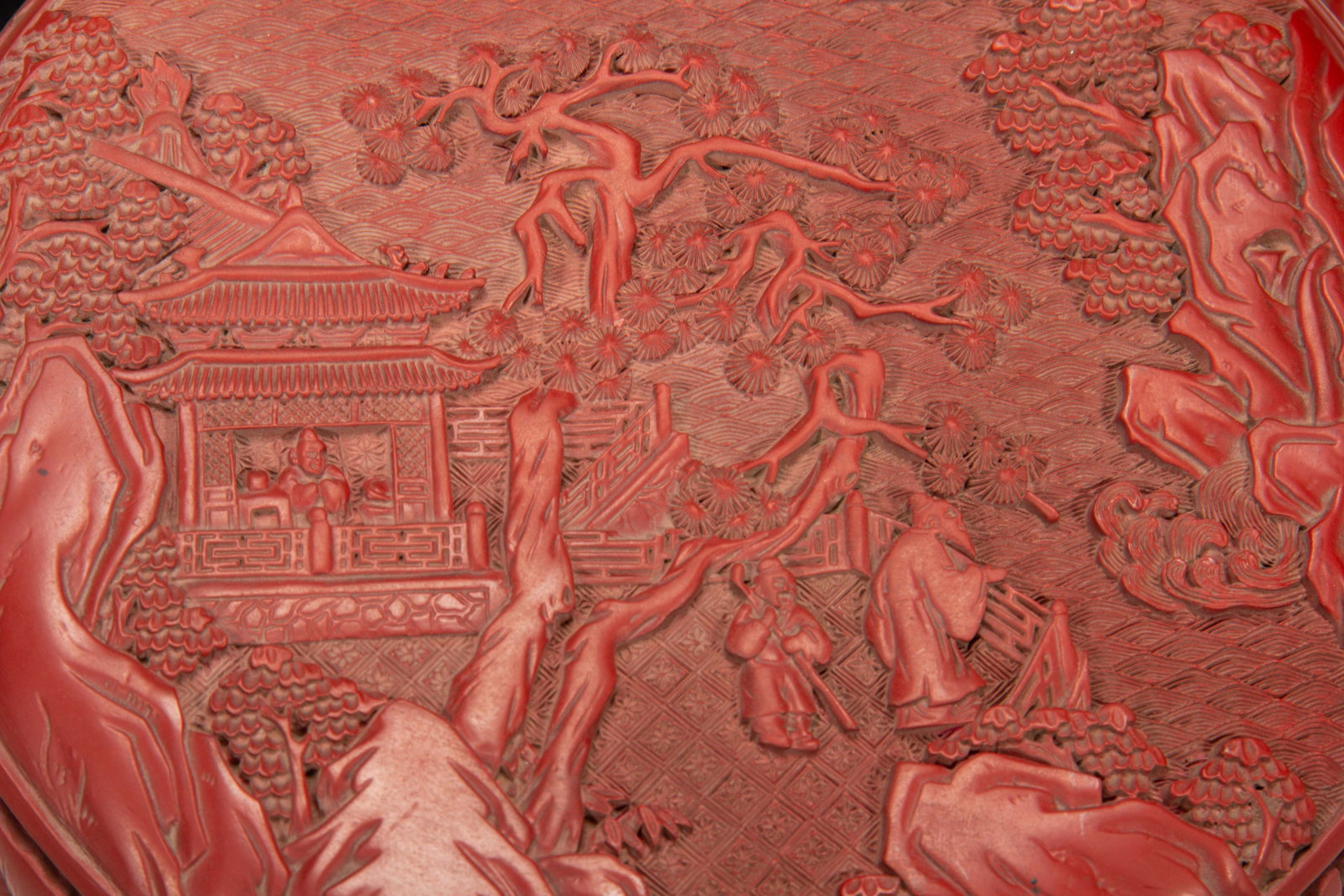CHINESE CINNABAR LACQUER BOX - 7