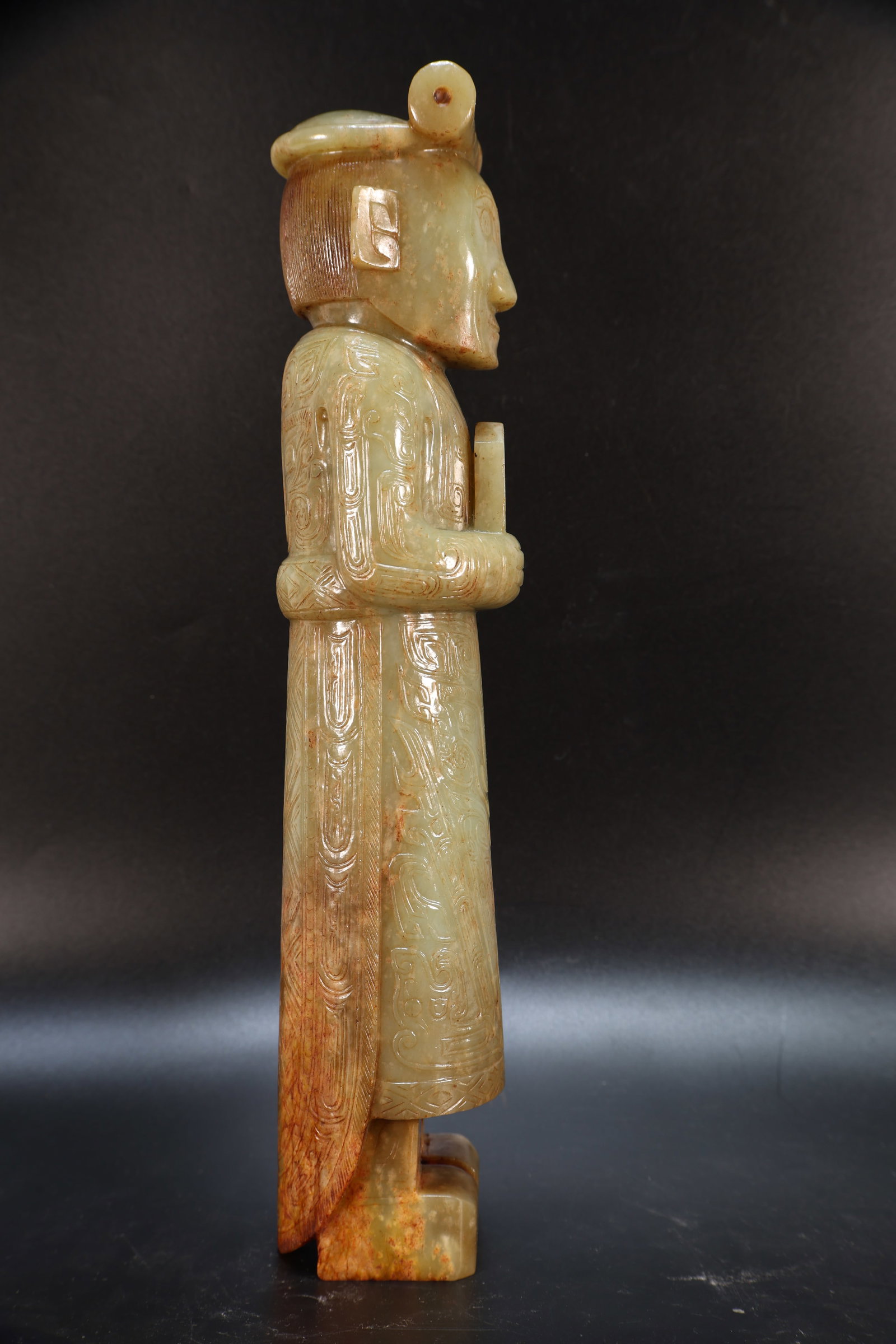Jade Carved Beast Face Pattern Character Shape Figure - 11