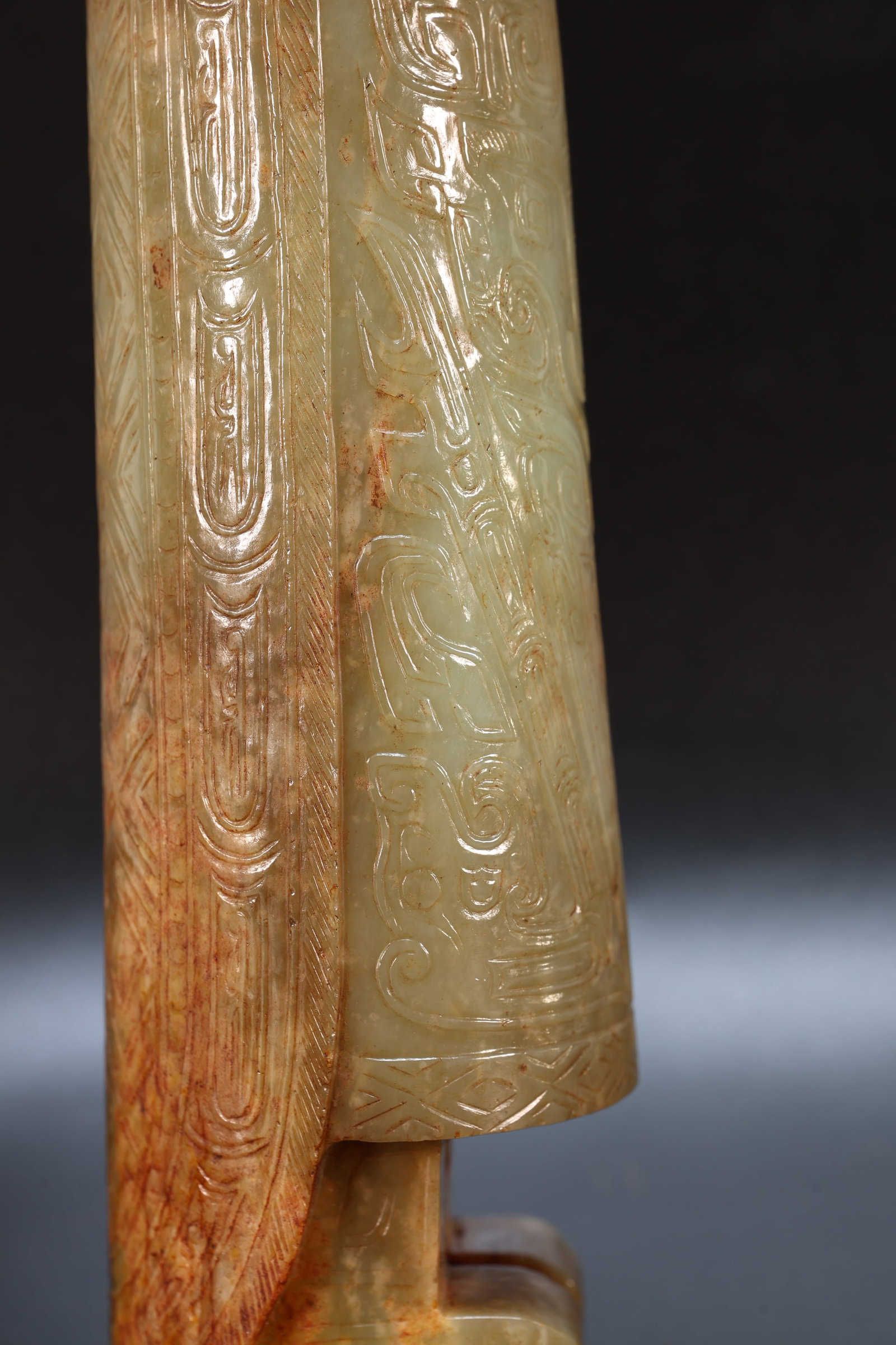 Jade Carved Beast Face Pattern Character Shape Figure - 13