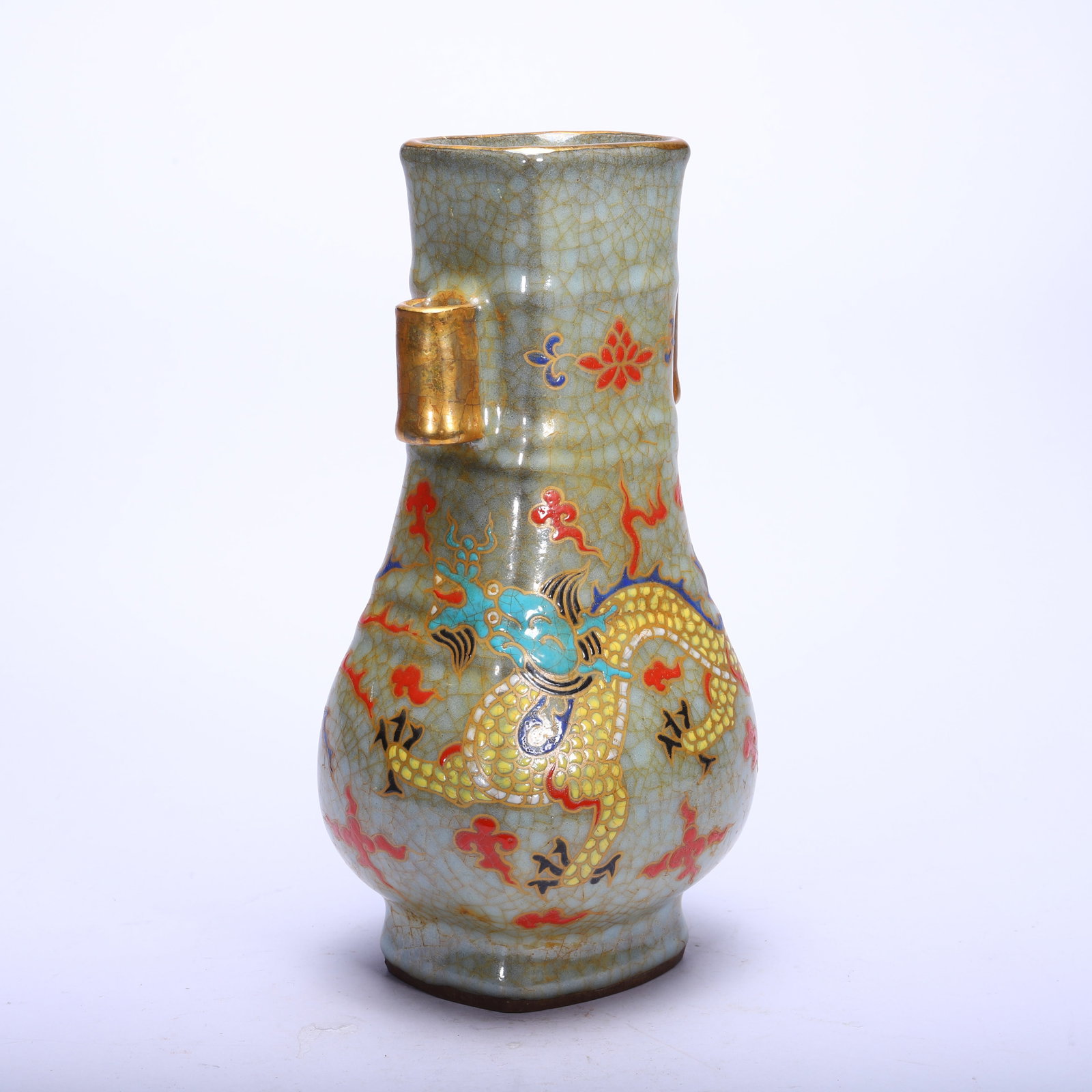A CHINESE GUAN WARE DRAGON PATTERN ARROW VASE - 4