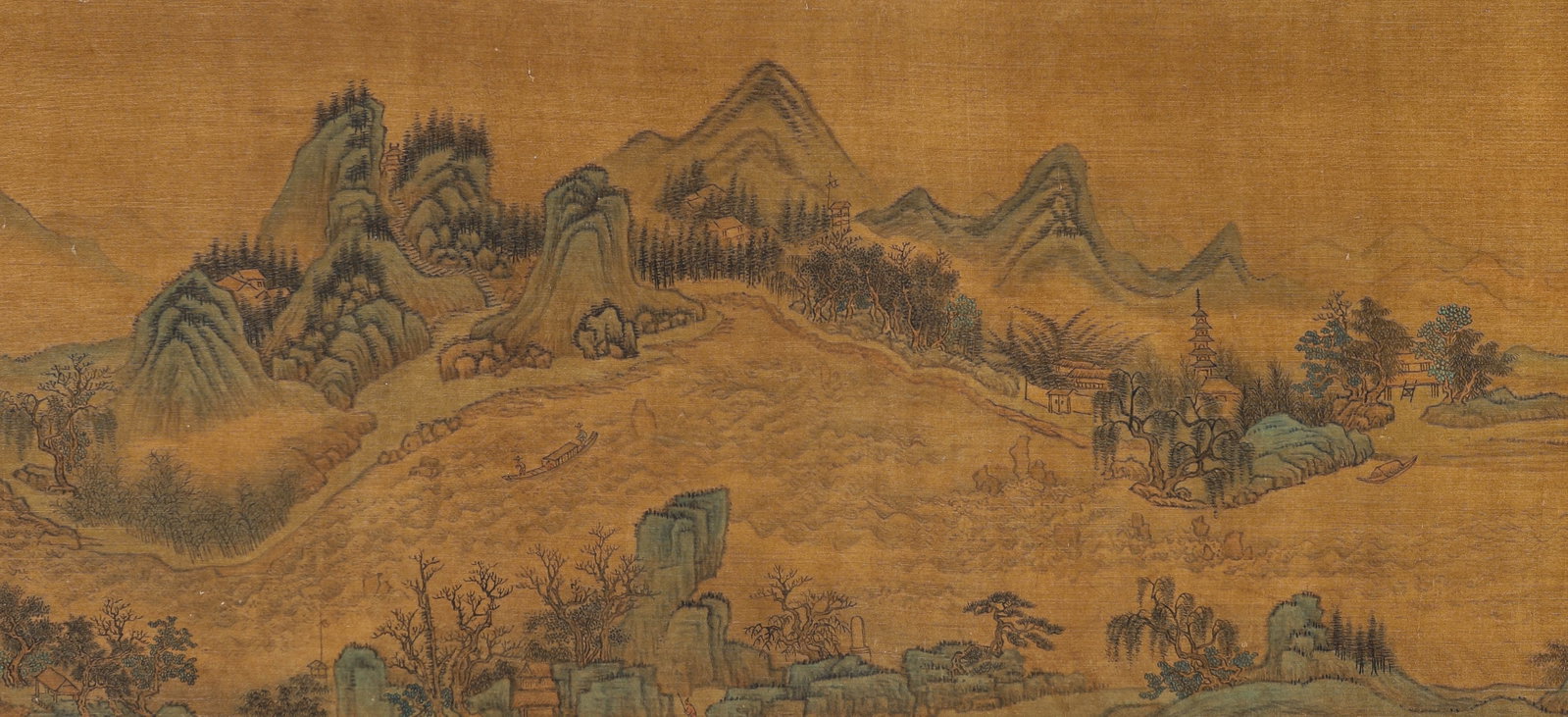 Chinese Drawing Landscape Hand Scroll,Wang Hui Mark - 12