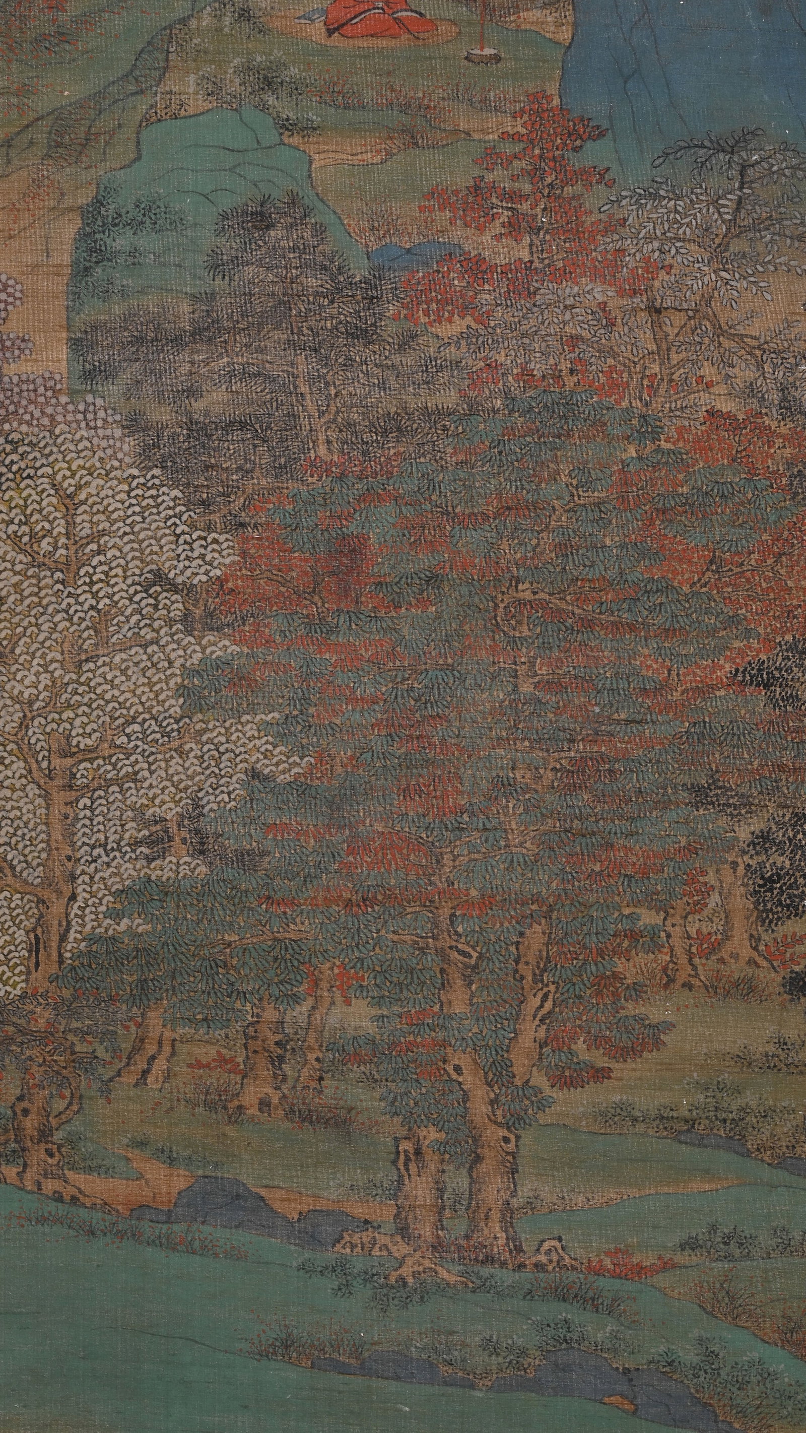 Tang Yin mark, Chinese Taoism Painting. Ink and Color on Silk, Hanging Scroll: Tang Yin mark, Chinese Taoism Painting. Ink and Color on Silk, Hanging Scroll (183 x 95cm)