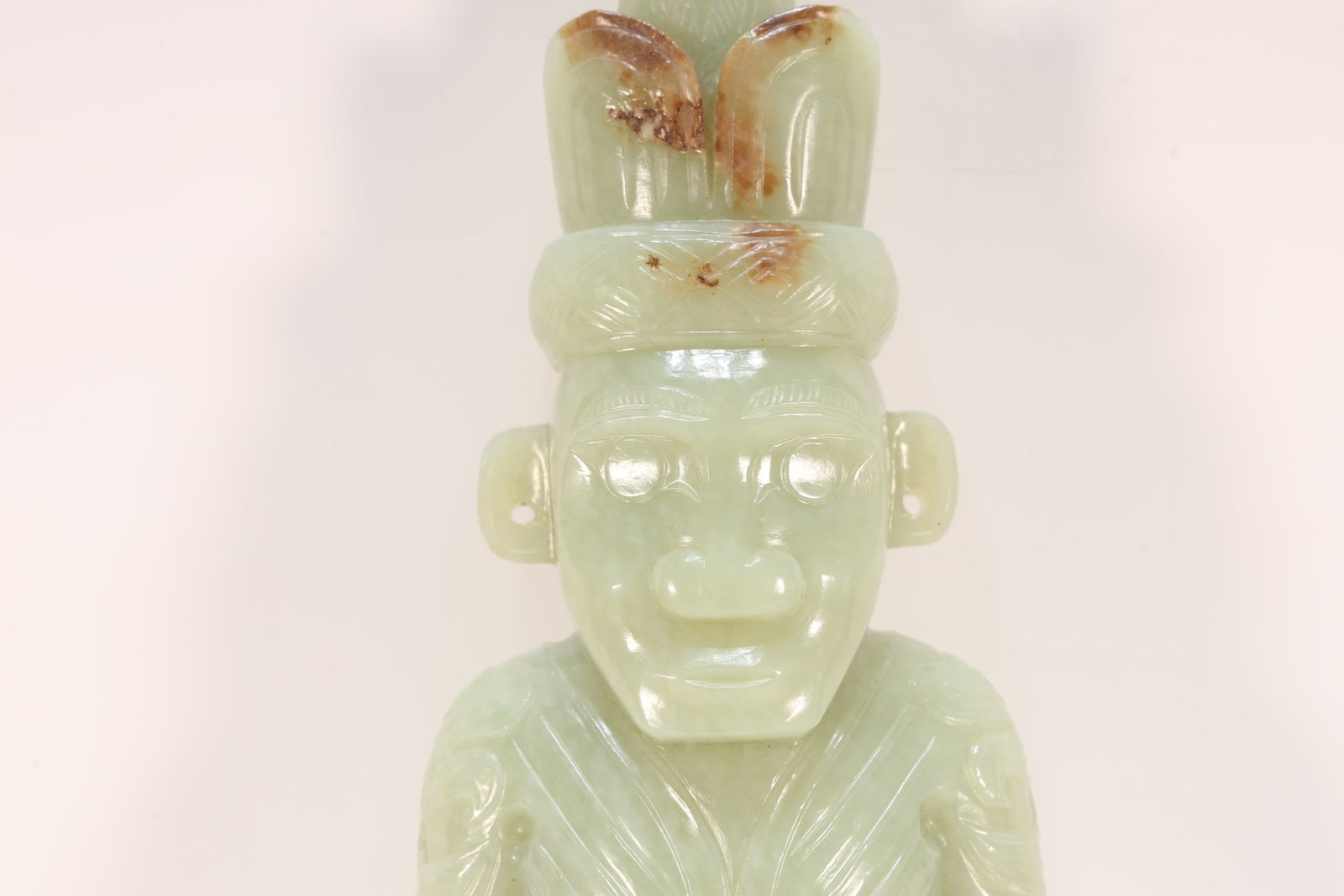 Jade Carved Beast Face Pattern Character Shape Figure - 2