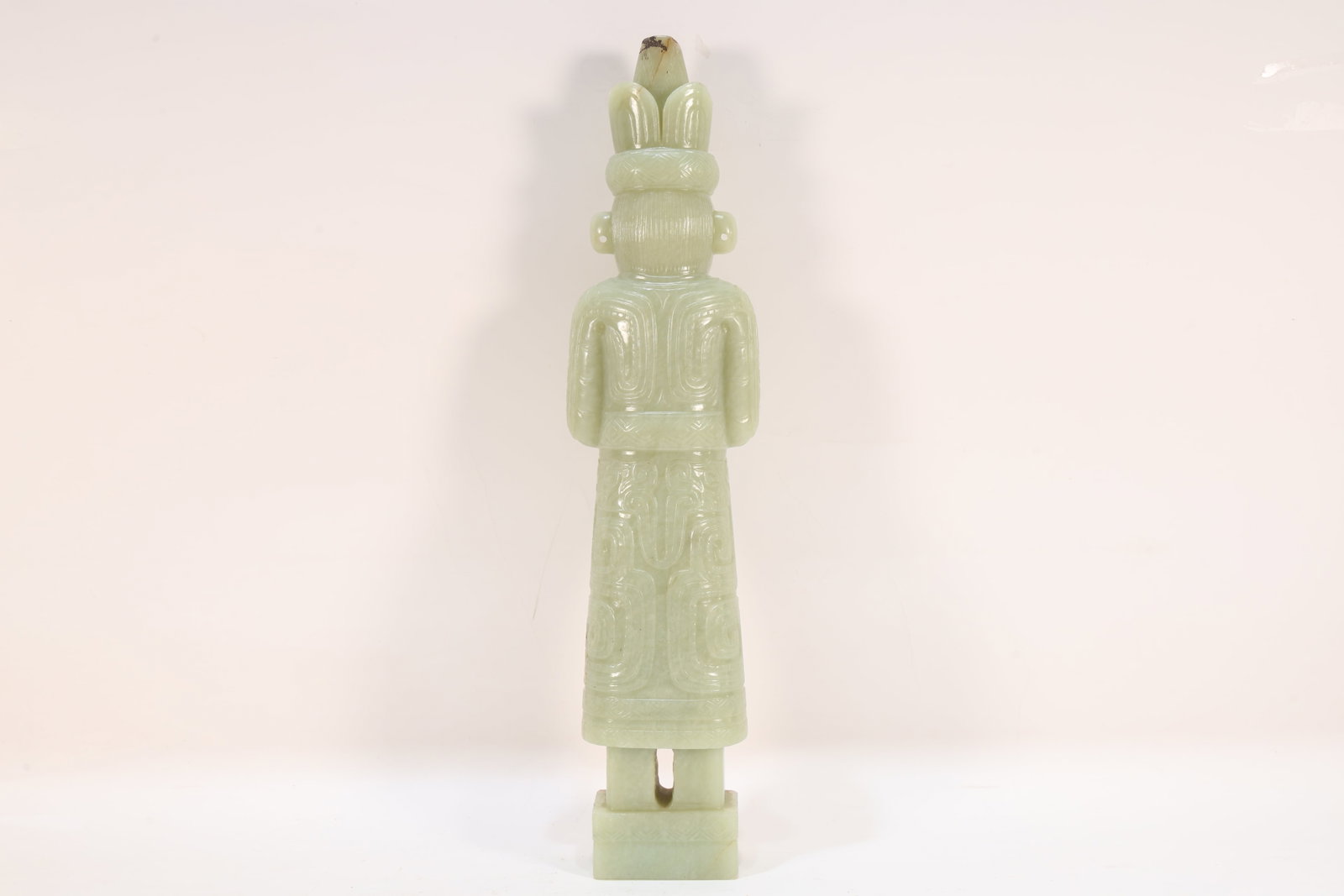 Jade Carved Beast Face Pattern Character Shape Figure - 8