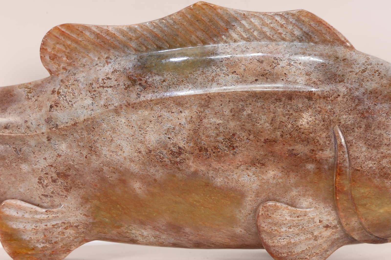 Jade Carved Fish Shape Figure - 3