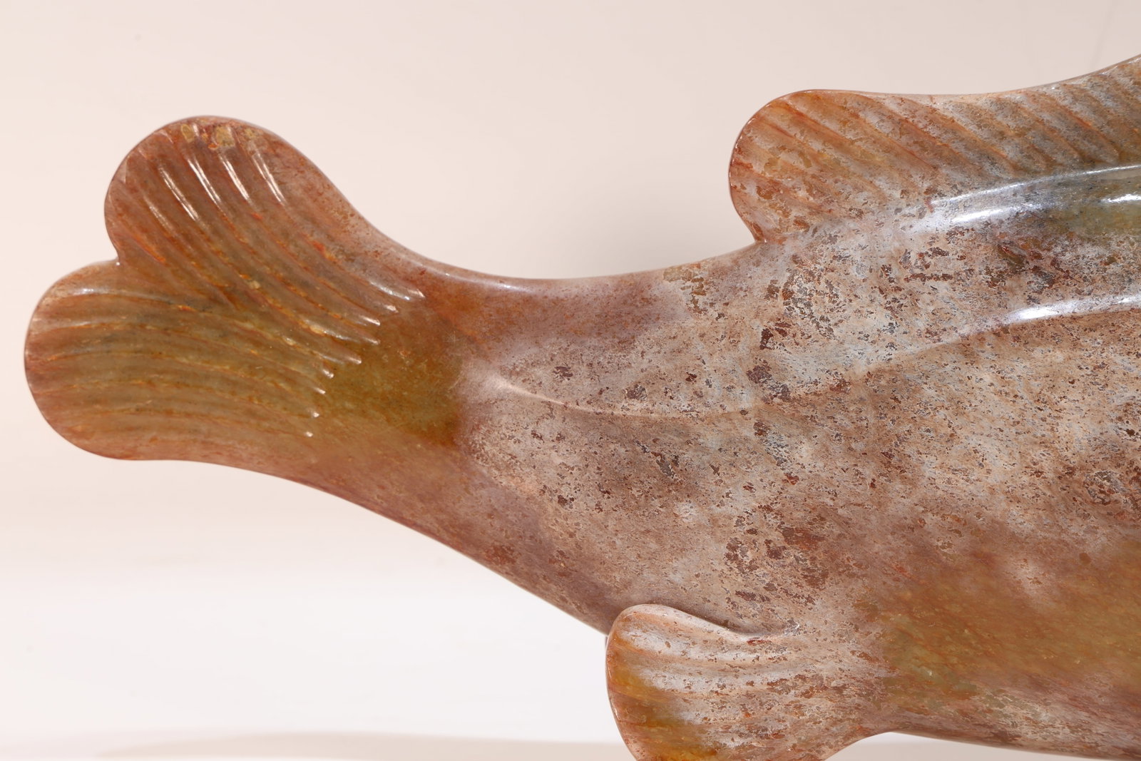 Jade Carved Fish Shape Figure - 4