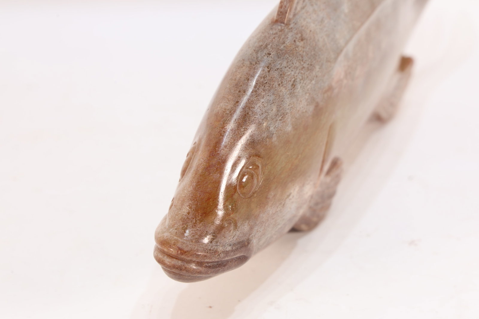 Jade Carved Fish Shape Figure - 5