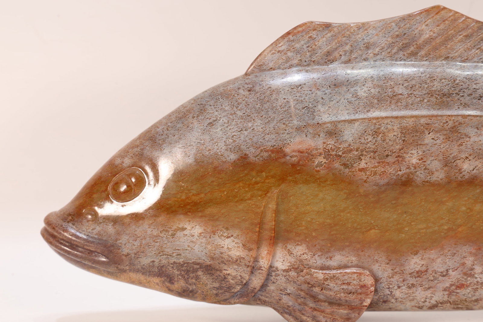 Jade Carved Fish Shape Figure - 7