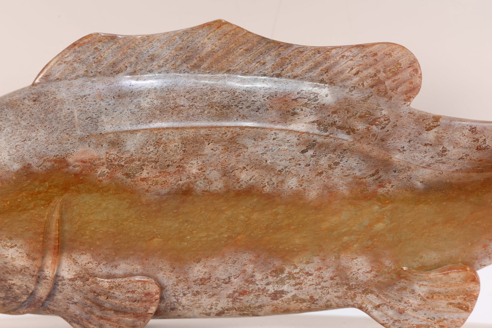 Jade Carved Fish Shape Figure - 8