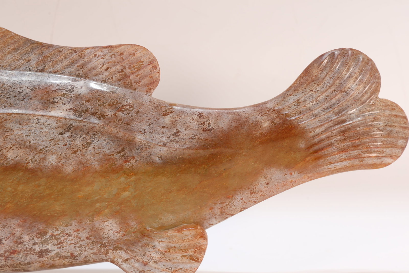 Jade Carved Fish Shape Figure - 9