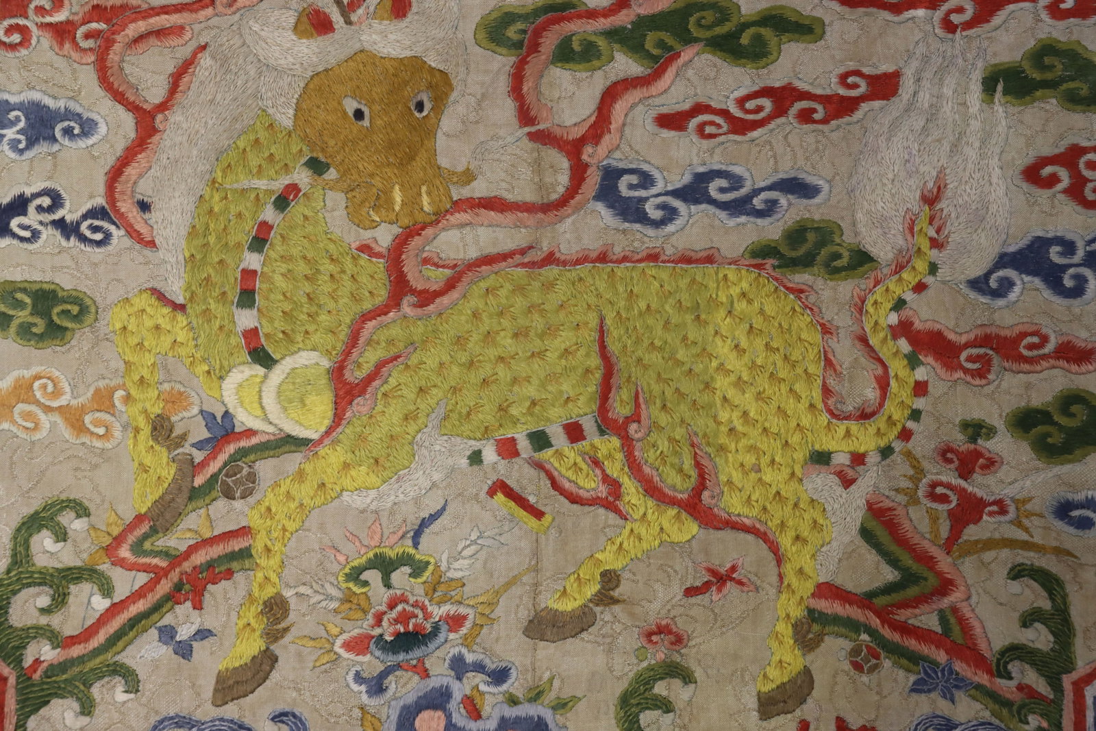 Silk Embroidery Kirin Pattern Buzi - 2