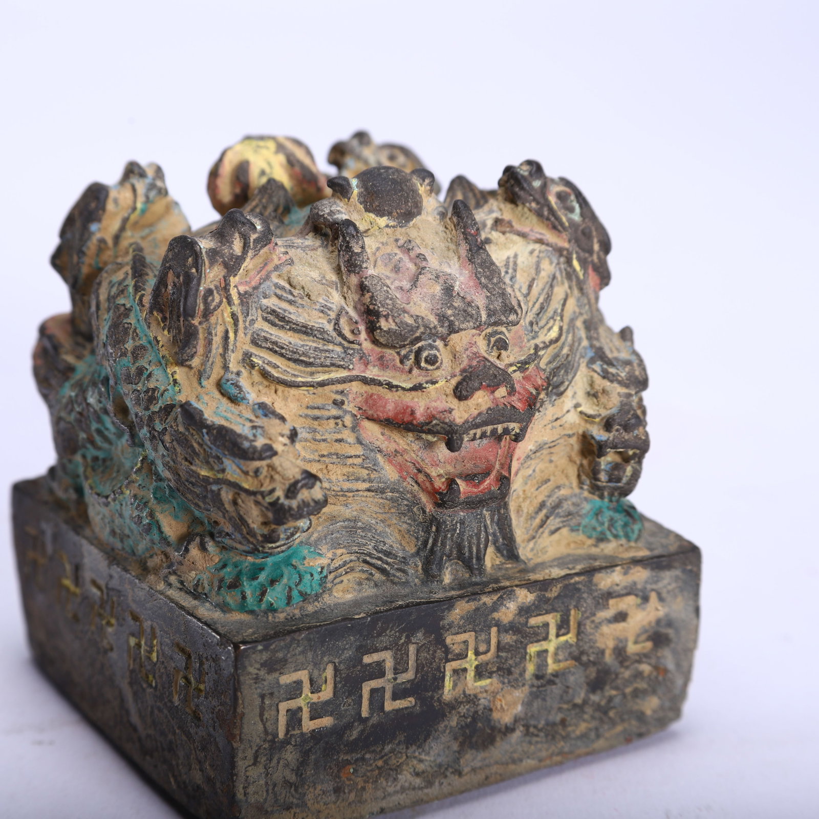 A POLYCHROME PAINTED DRAGON SEAL - 2