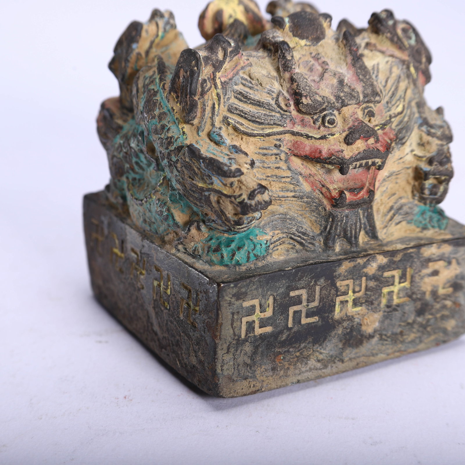 A POLYCHROME PAINTED DRAGON SEAL - 3