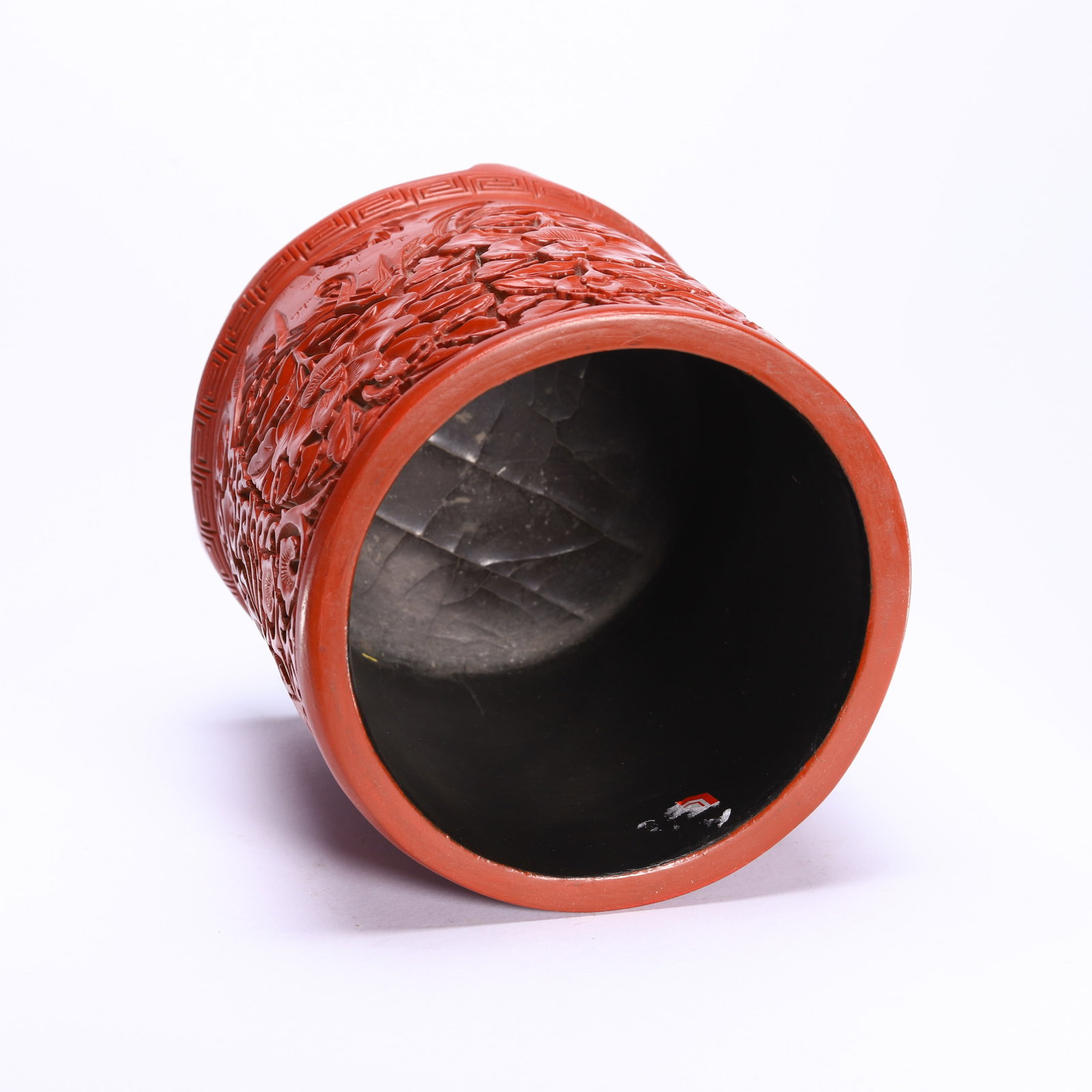 CHINESE CINNABAR LACQUER BRUSH POT - 8