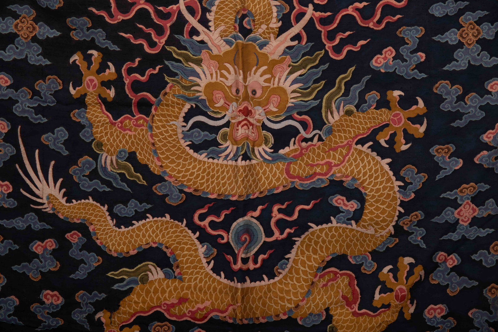A CHINESE KESI DRAGON TEXTILE - 3