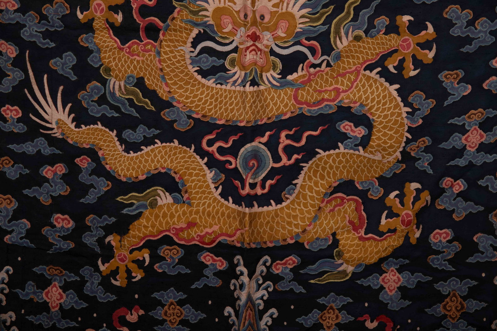 A CHINESE KESI DRAGON TEXTILE - 4