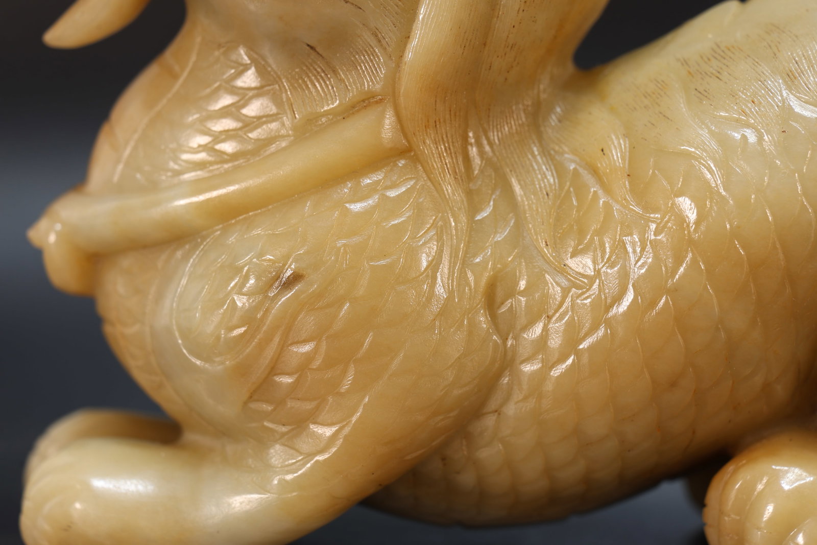 Jade Carved Kirin Shape Figure - 3