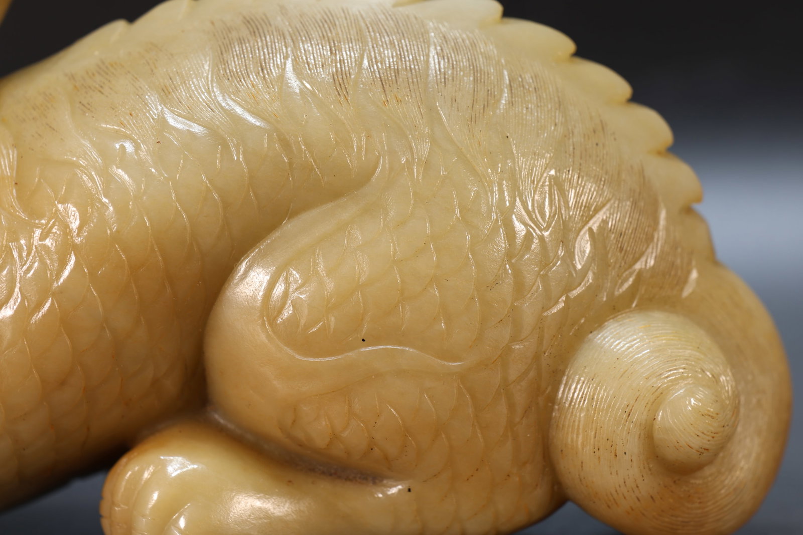 Jade Carved Kirin Shape Figure - 4