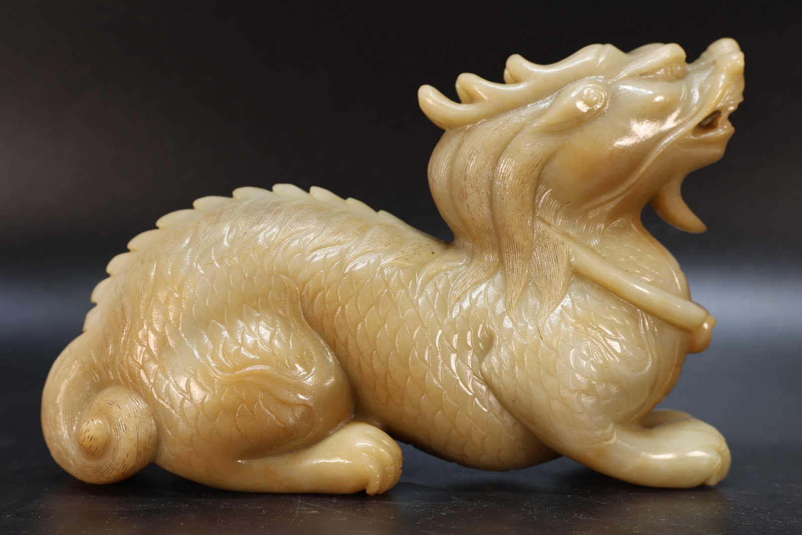 Jade Carved Kirin Shape Figure - 6
