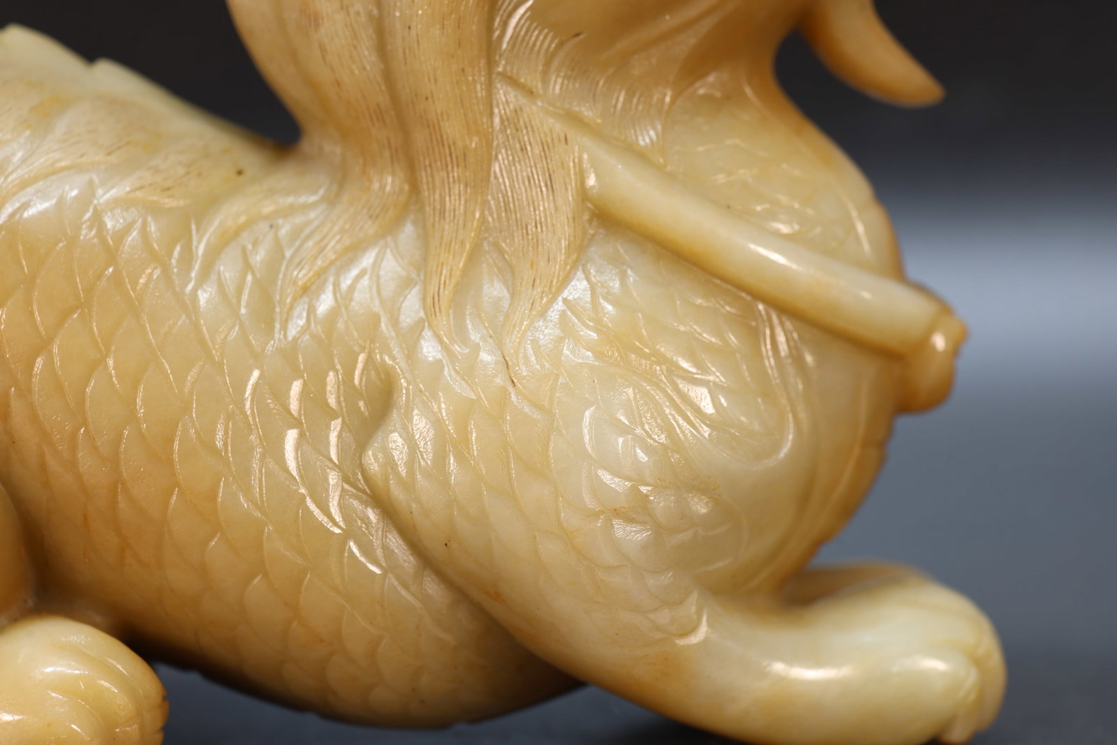 Jade Carved Kirin Shape Figure - 8