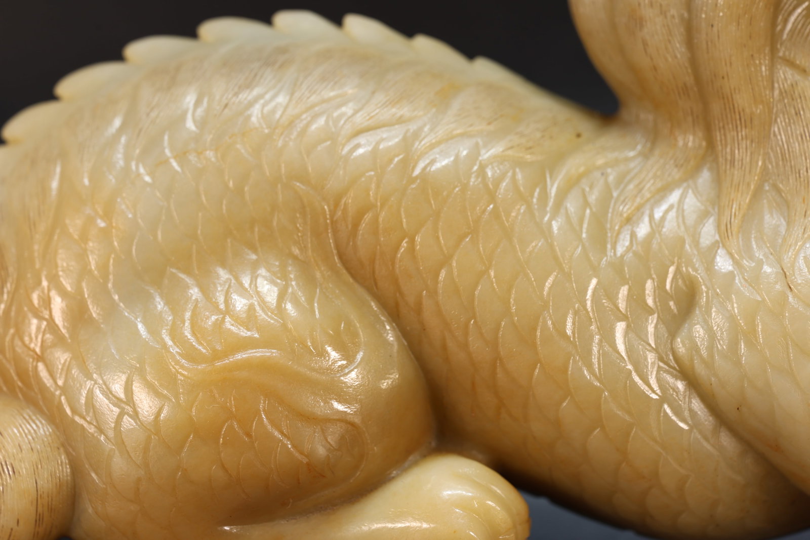 Jade Carved Kirin Shape Figure - 9