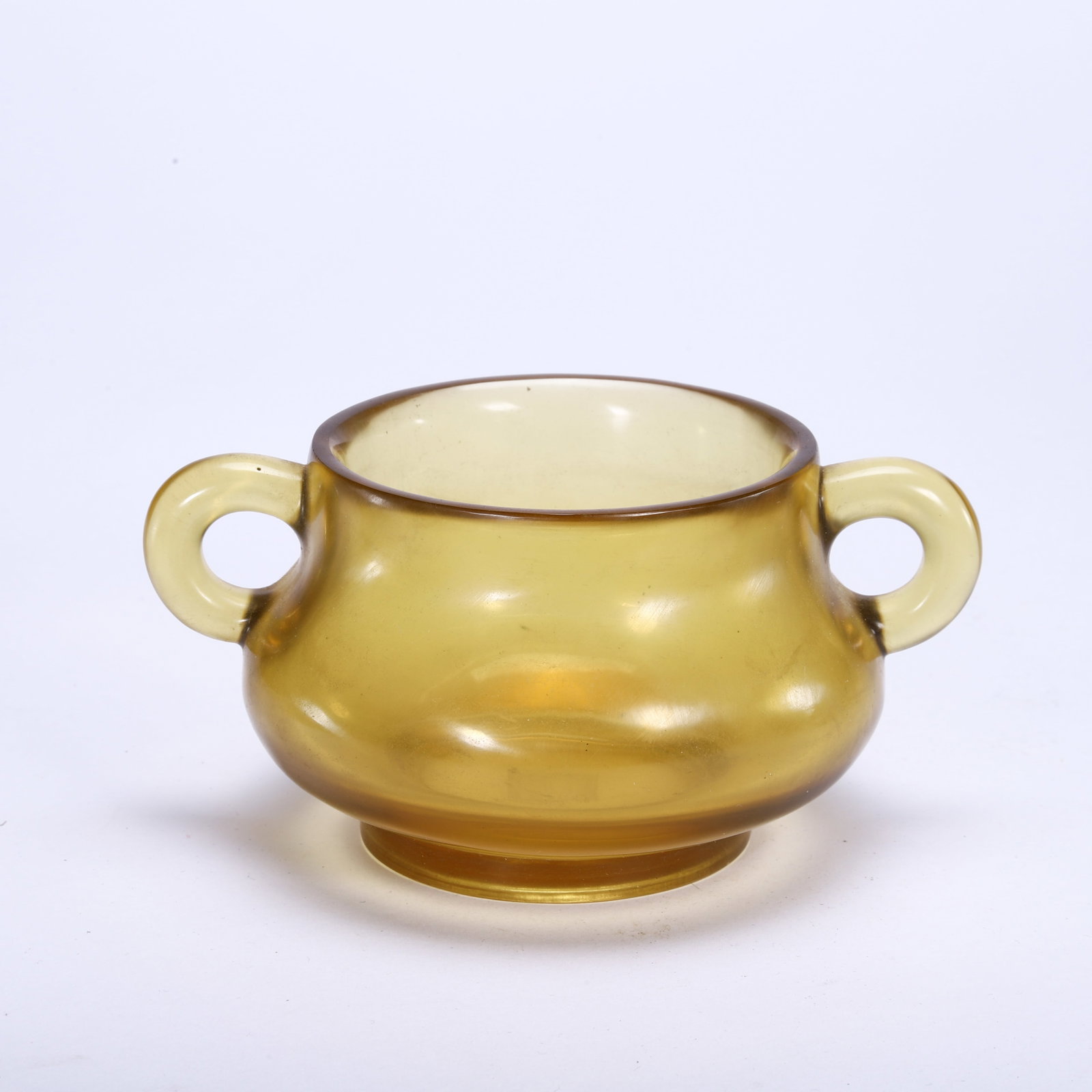 CHINESE AMBER GLASS TWO-HANDLED CENSER (1 of 9)