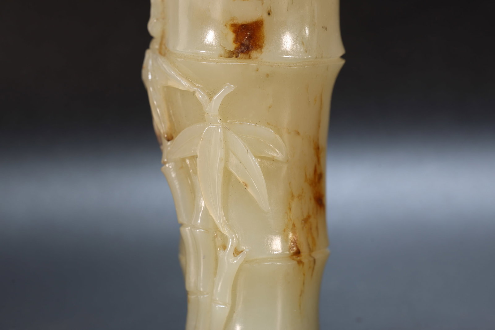 Jade Carved Bamboo Shape Brush Pot - 3