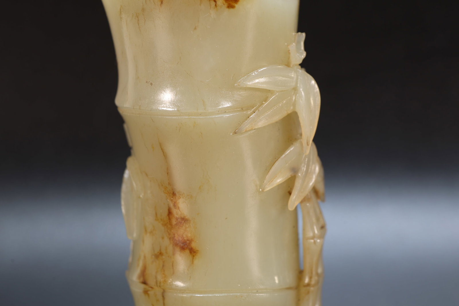 Jade Carved Bamboo Shape Brush Pot - 5