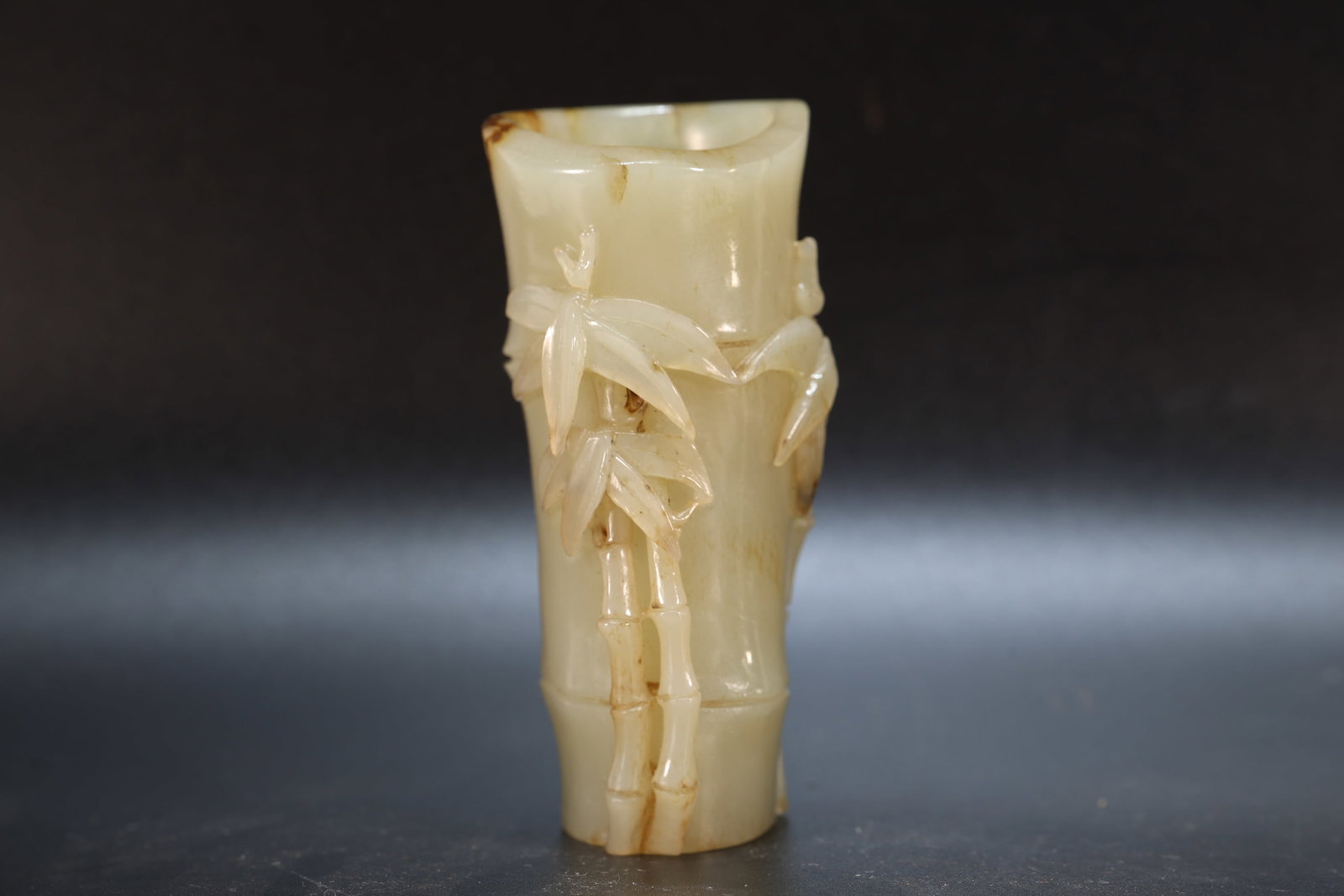 Jade Carved Bamboo Shape Brush Pot - 6
