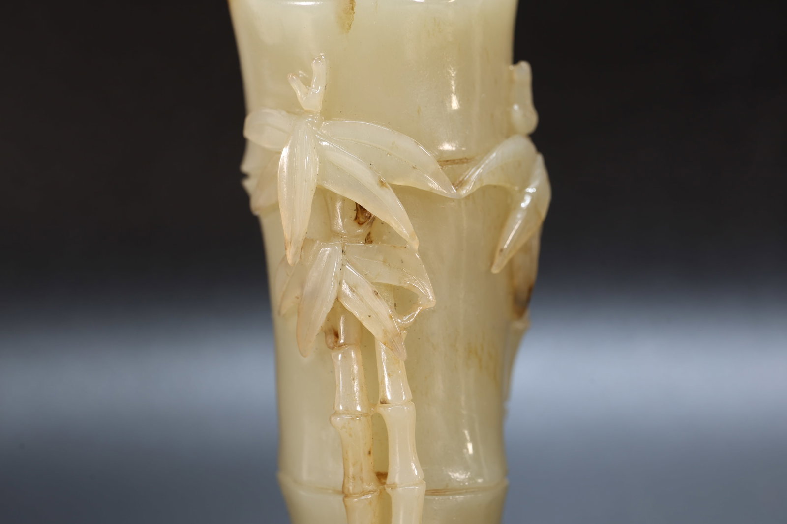 Jade Carved Bamboo Shape Brush Pot - 7