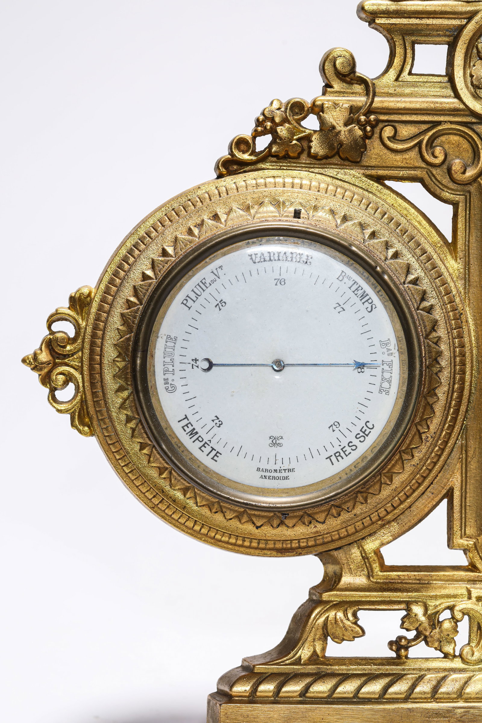 A GILT-BRONZE 'DOUBLE-TRAIN' MANTEL CLOCK - 3