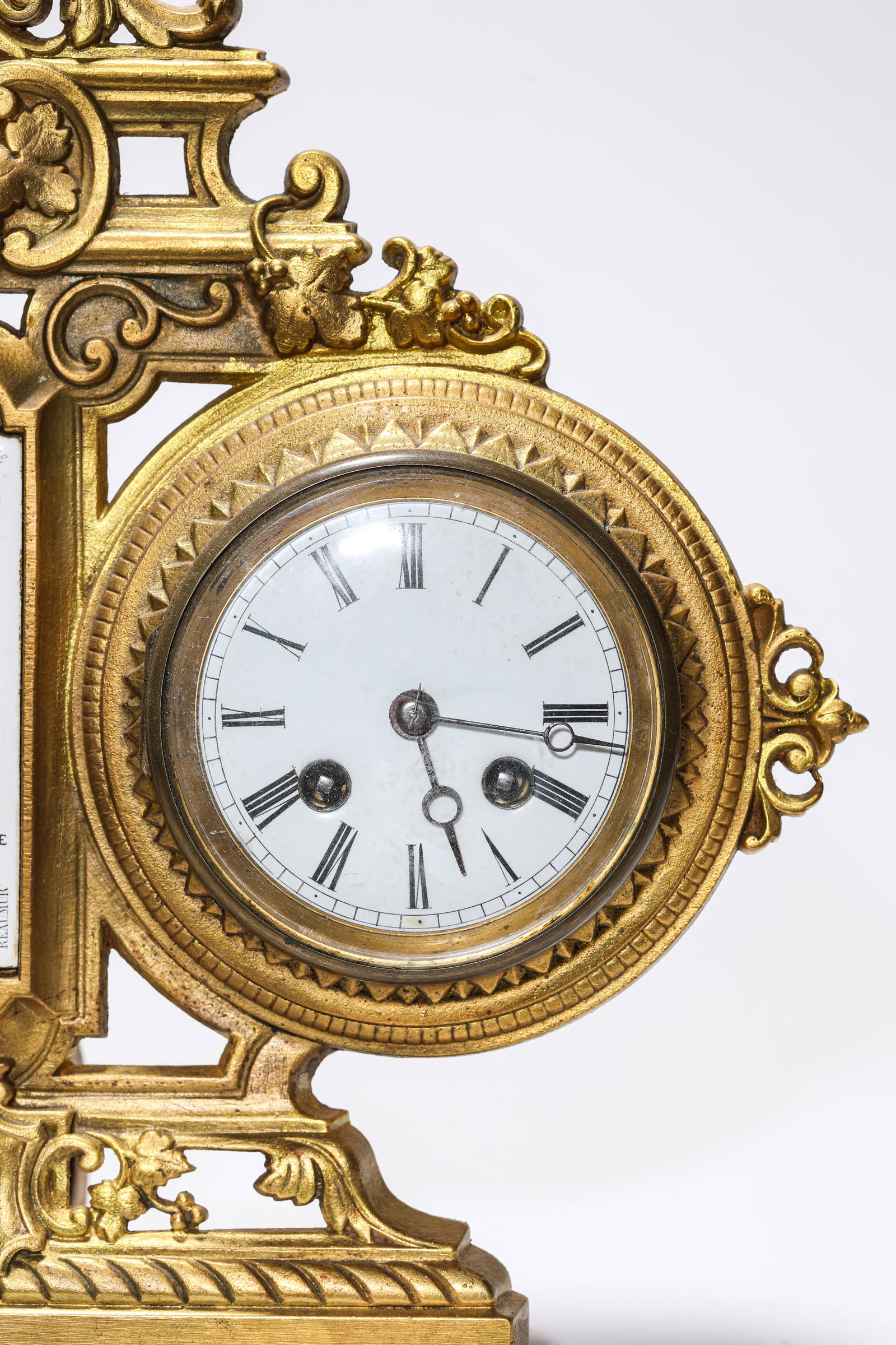 A GILT-BRONZE 'DOUBLE-TRAIN' MANTEL CLOCK - 4