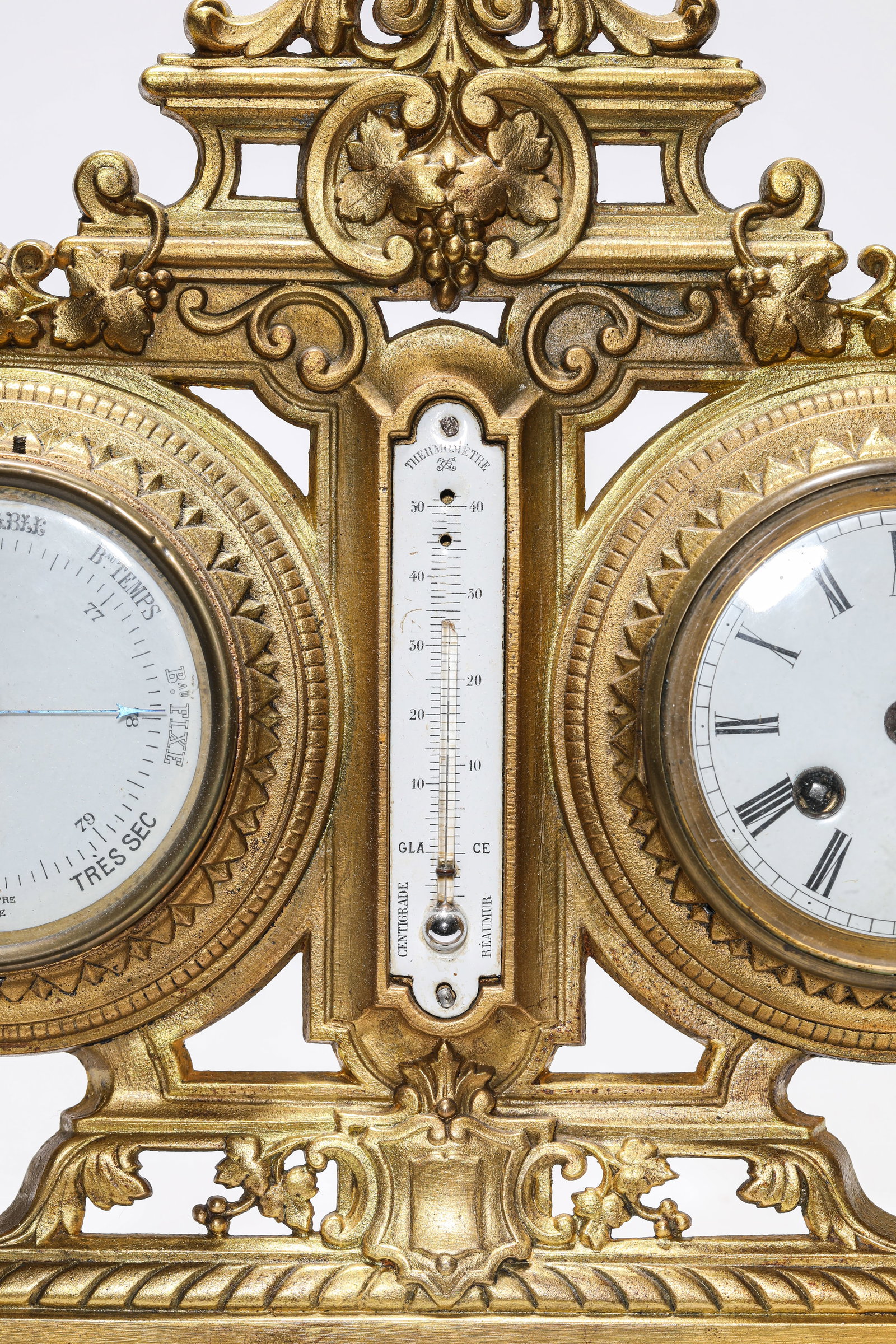 A GILT-BRONZE 'DOUBLE-TRAIN' MANTEL CLOCK - 5