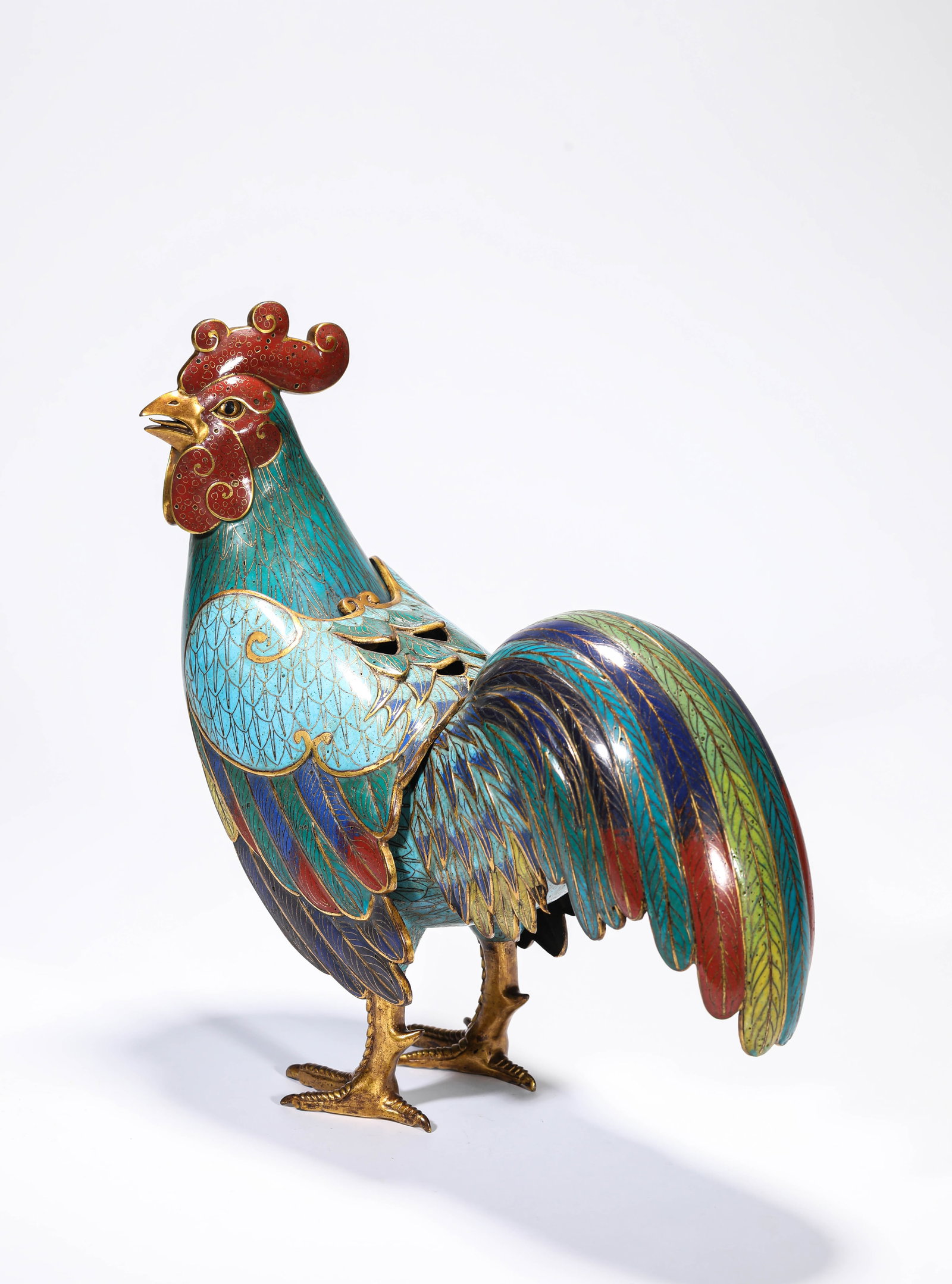 A CLOISONNE ENAMEL 'GREAT AUSPICIOUSNESS': A CLOISONNE ENAMEL 'GREAT AUSPICIOUSNESS' Description: Dimensions: Weight: 2200 g. Length: 31 cm x Width: 12 cm x Height: 29.5 cm. All measurements are approximate.