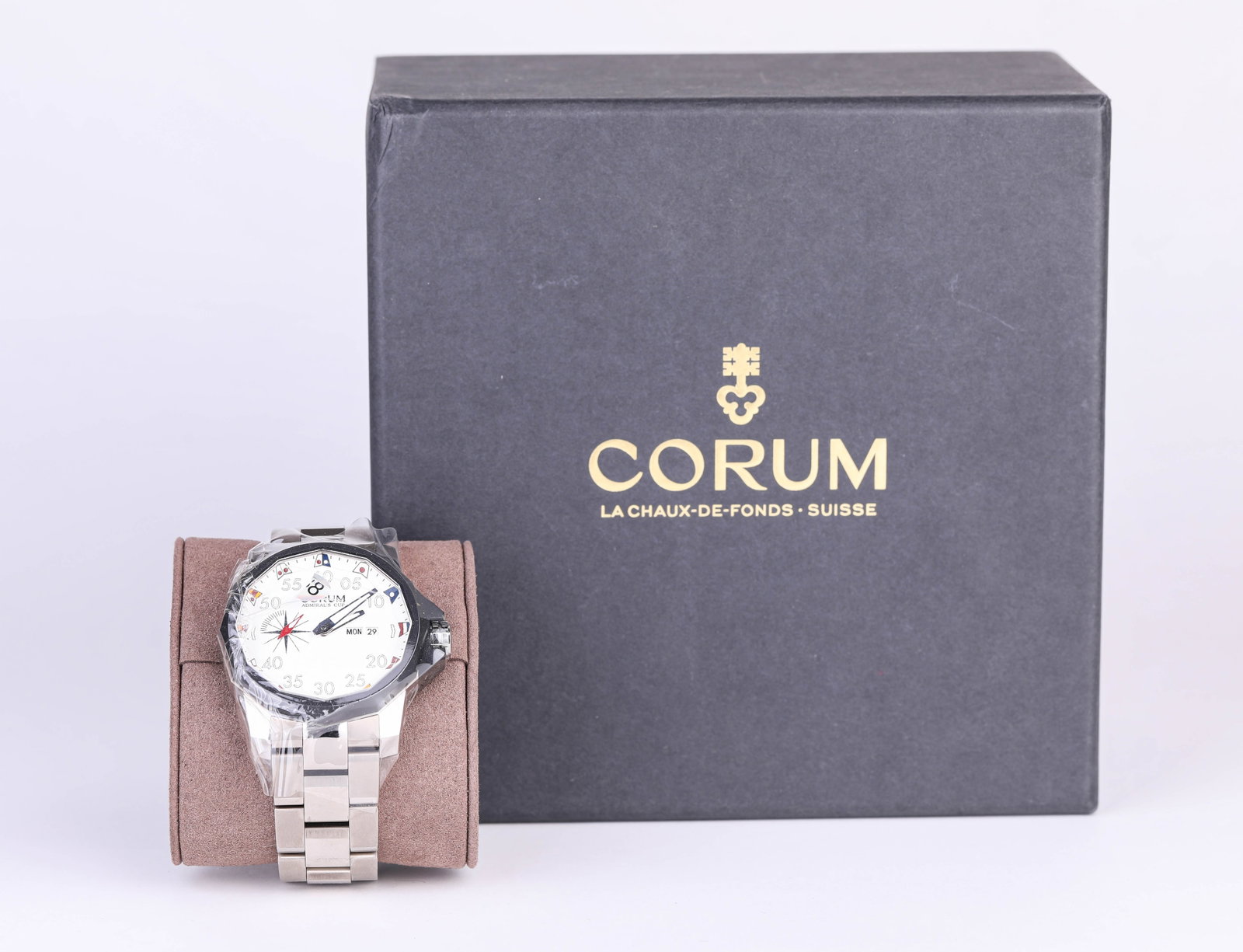 A CORUM TITANIUM AUTOMATIC MECHANICAL WRISTWATCH: A CORUM TITANIUM AUTOMATIC MECHANICAL WRISTWATCH Description: Dimensions: Width: 5.3 cm. All measurements are approximate.