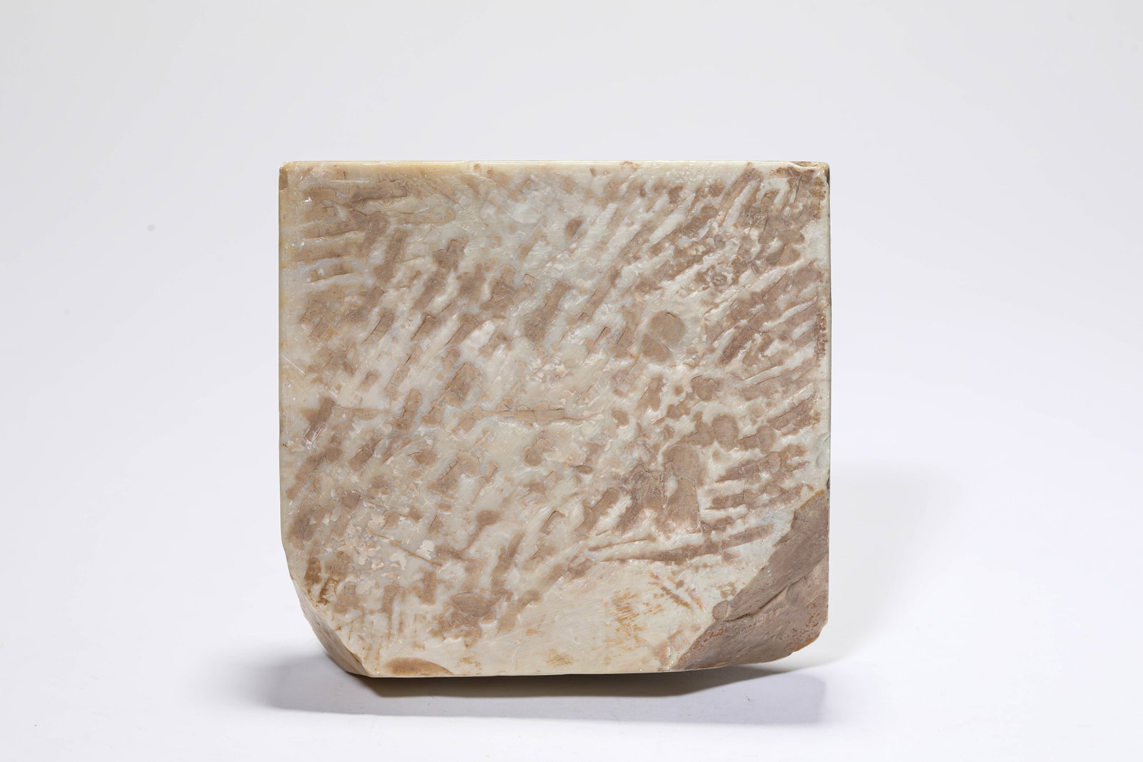 A WHITE MARBLE 'CARVED AUSPICIOUS BEAST' - 7