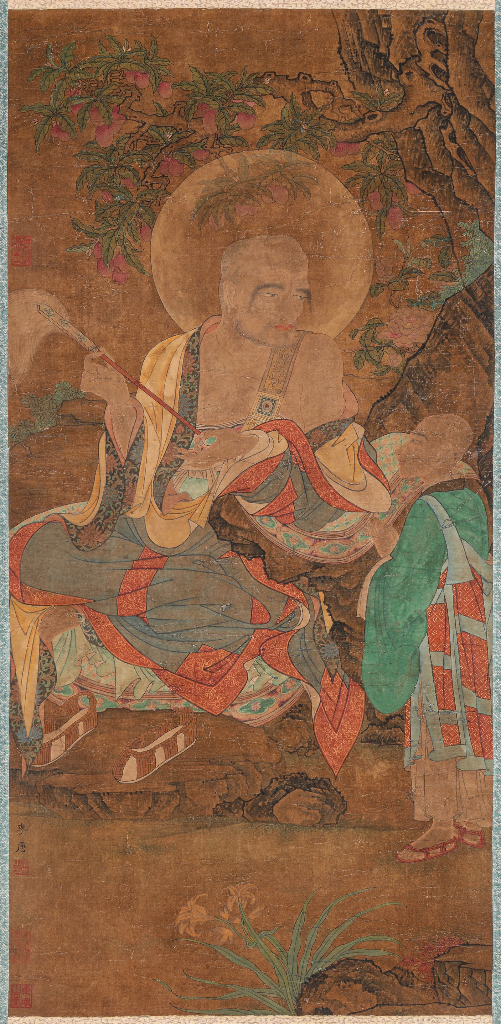 LI TANG (1066-1150), ATTRIBUTED TO, ARHAT: LI TANG (1066-1150), ATTRIBUTED TO, ARHAT Description: Dimensions: Width: 41 cm x Height: 85 cm. All measurements are approximate.