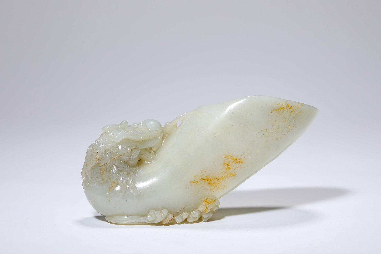A JADE 'CARVED DRAGON-HEAD' CUP - 3